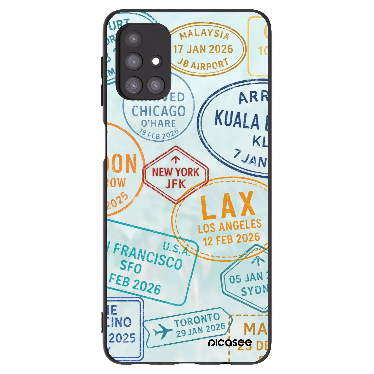 Picasee silikonowe czarne etui na Samsung Galaxy M31s - PASSPORT EDITION