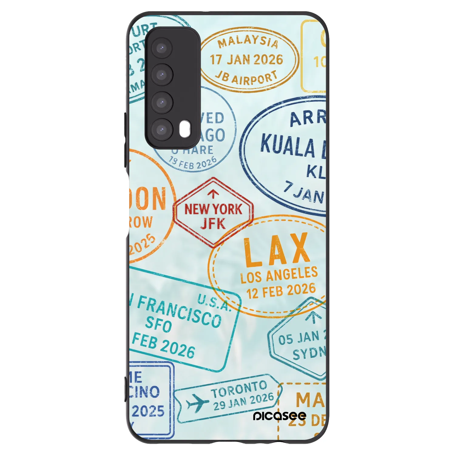 Picasee silikonowe czarne etui na Huawei P Smart 2021 - PASSPORT EDITION
