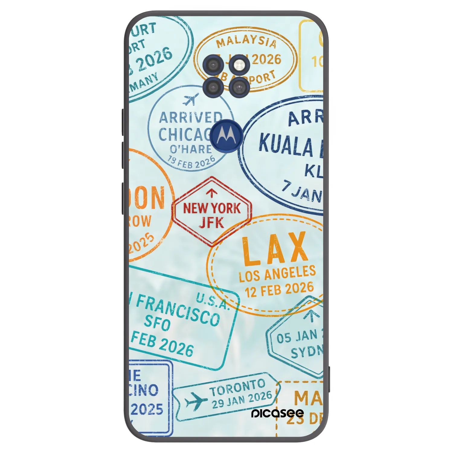 Picasee silikonowe czarne etui na Motorola Moto G9 Play - PASSPORT EDITION