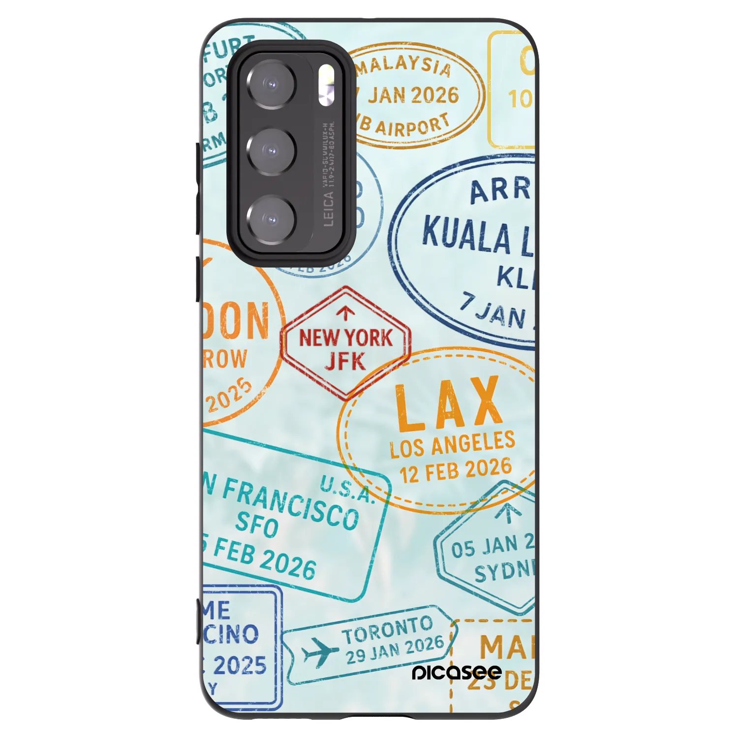 Picasee silikonowe czarne etui na Huawei P40 - PASSPORT EDITION