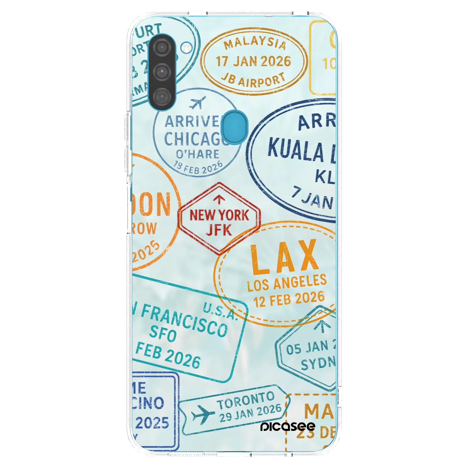Picasee silikonowe przeźroczyste etui na Samsung Galaxy M11 - PASSPORT EDITION