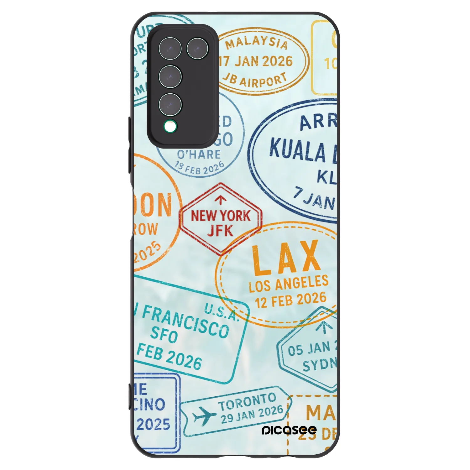 Picasee silikonowe czarne etui na Honor 10X Lite - PASSPORT EDITION