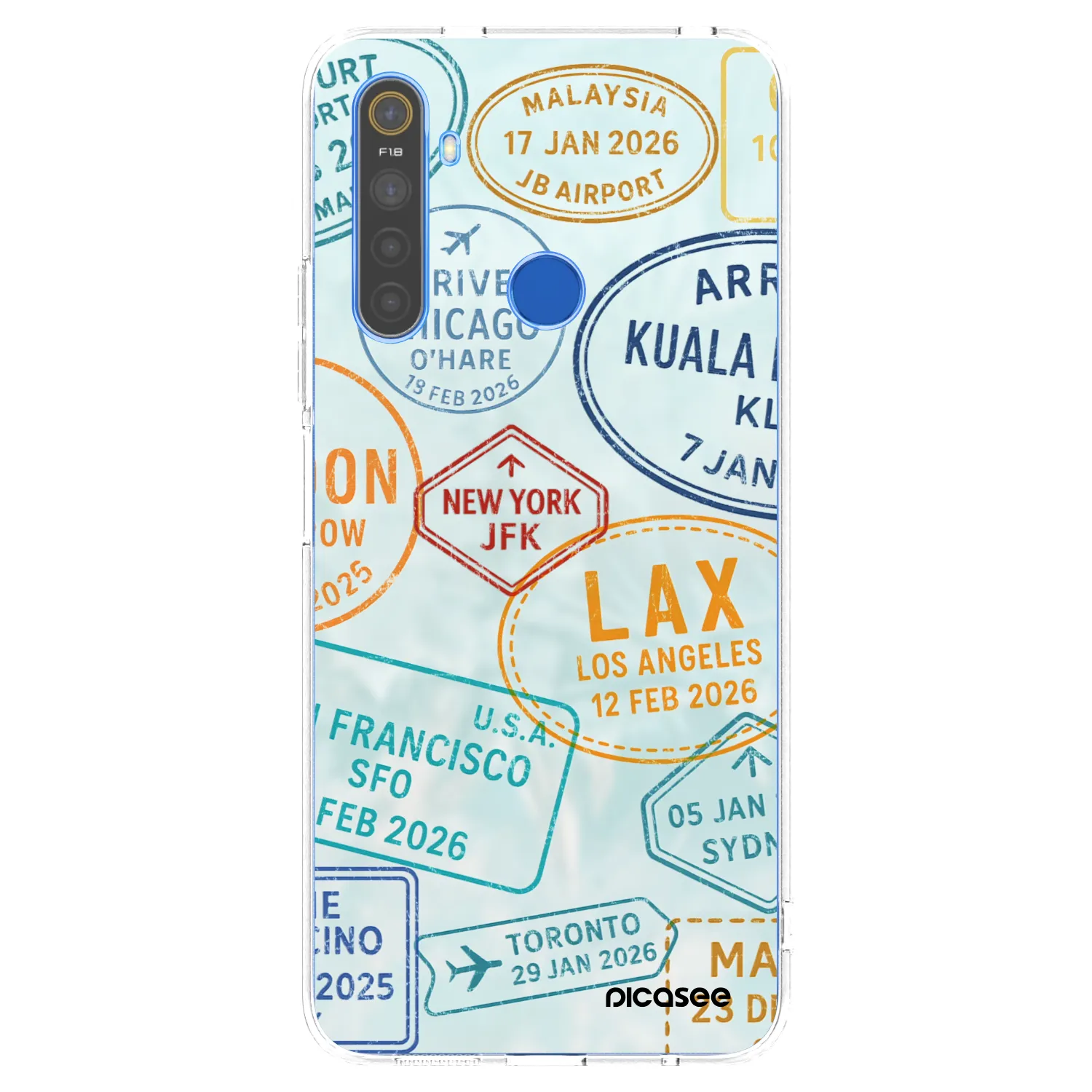 Picasee silikonowe przeźroczyste etui na Realme 5 - PASSPORT EDITION
