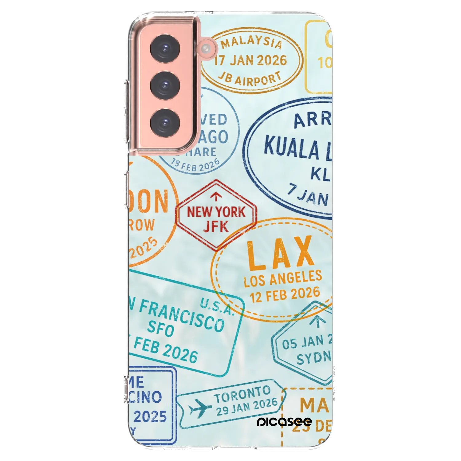 Picasee silikonowe przeźroczyste etui na Samsung Galaxy S21 5G G991B - PASSPORT EDITION