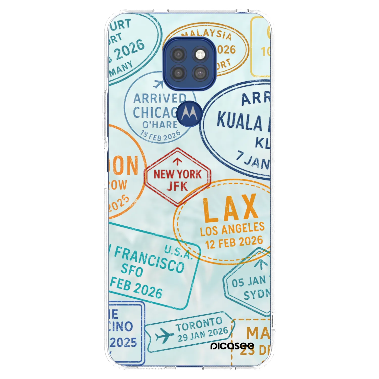 Picasee silikonowe przeźroczyste etui na Motorola Moto G9 Play - PASSPORT EDITION