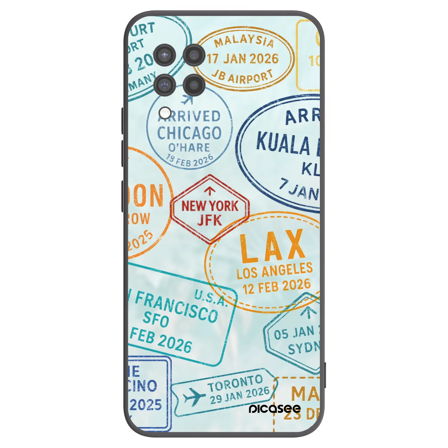 Picasee silikonowe czarne etui na Samsung Galaxy A42 A426B - PASSPORT EDITION