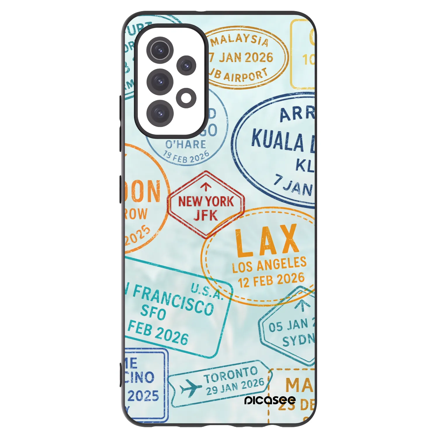 Picasee silikonowe czarne etui na Samsung Galaxy A32 5G A326B - PASSPORT EDITION