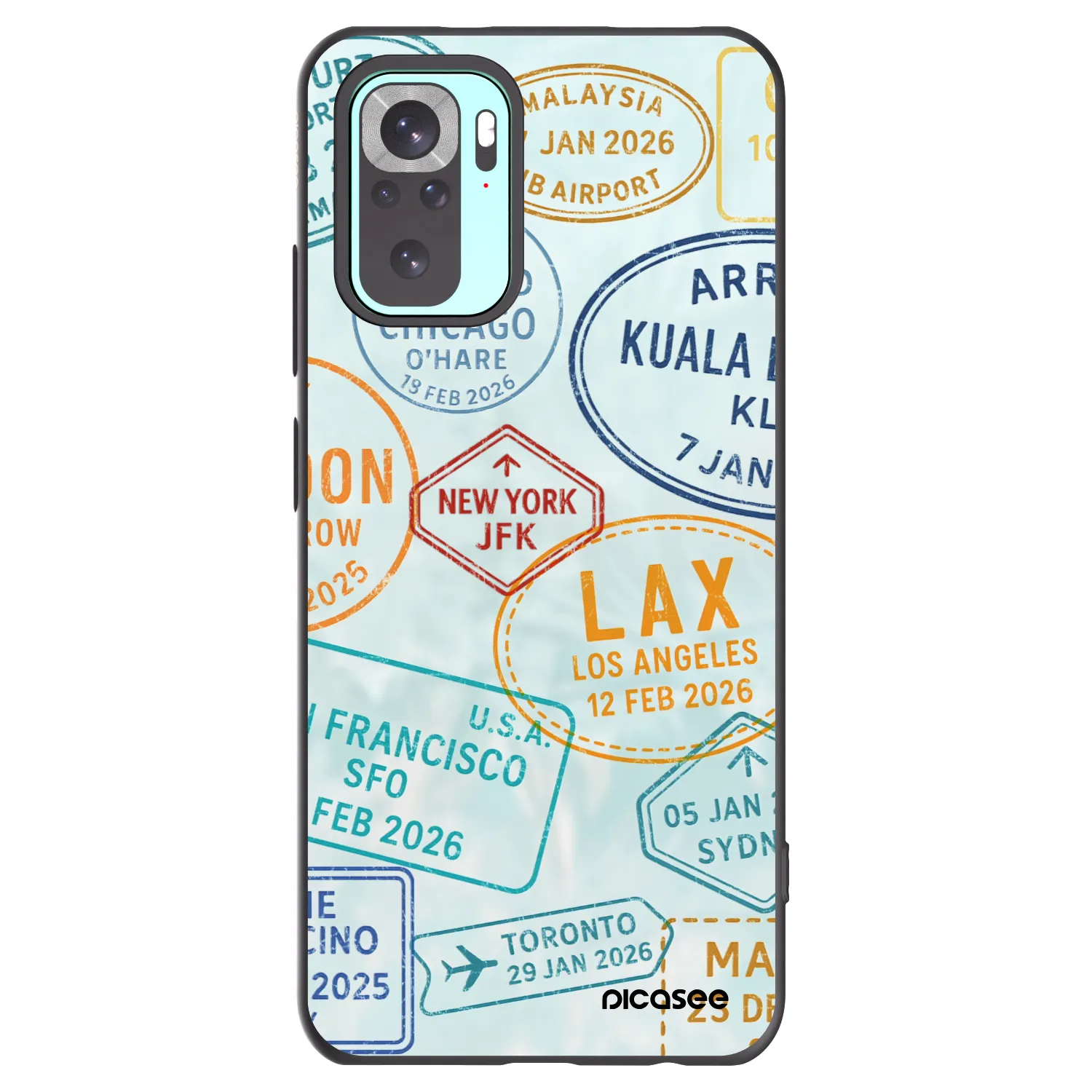 Picasee silikonowe czarne etui na Xiaomi Redmi Note 10 Pro - PASSPORT EDITION