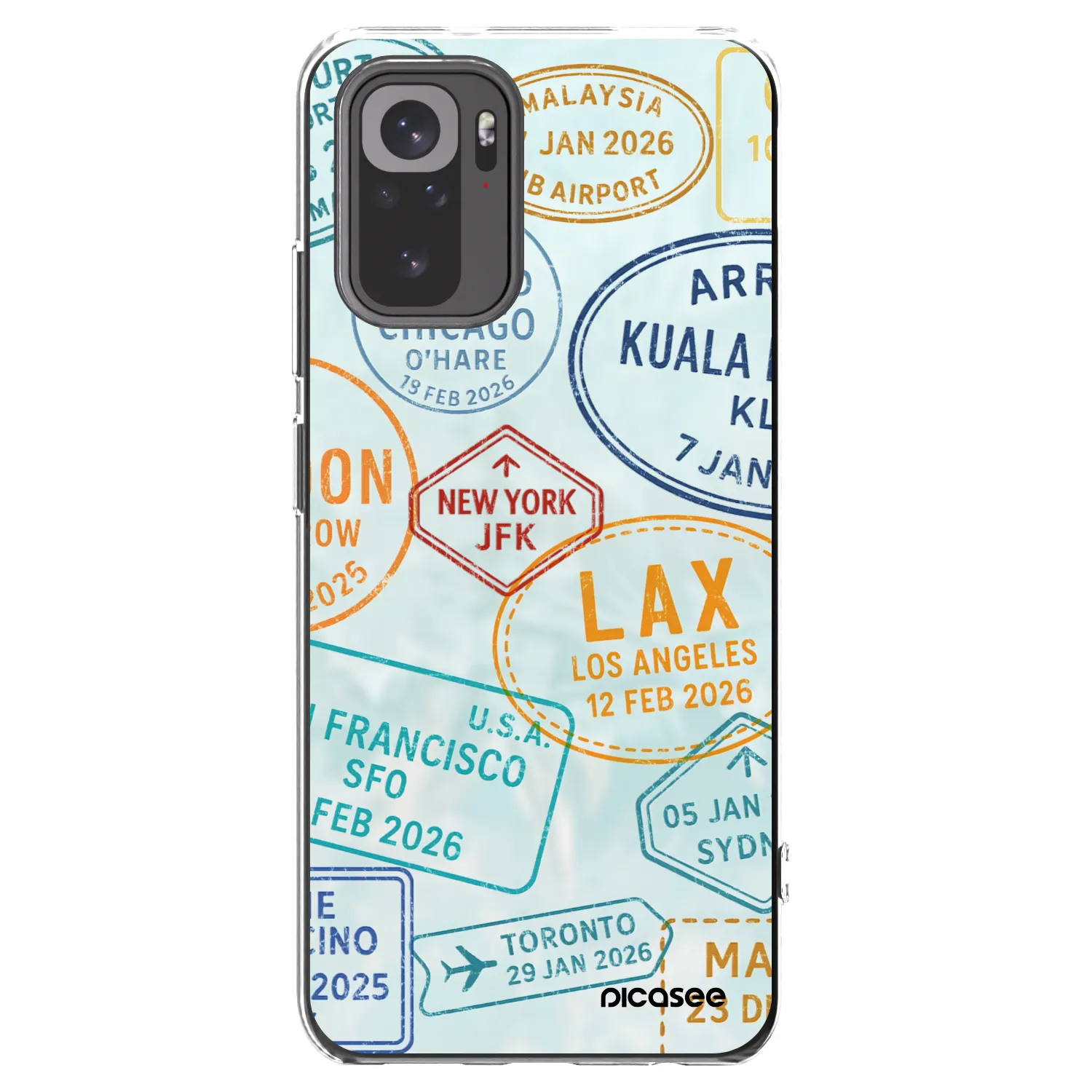 Picasee silikonowe przeźroczyste etui na Xiaomi Redmi Note 10S - PASSPORT EDITION