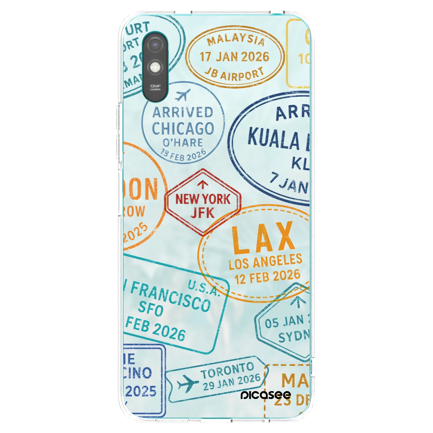 Picasee silikonowe przeźroczyste etui na Xiaomi Redmi 9AT - PASSPORT EDITION