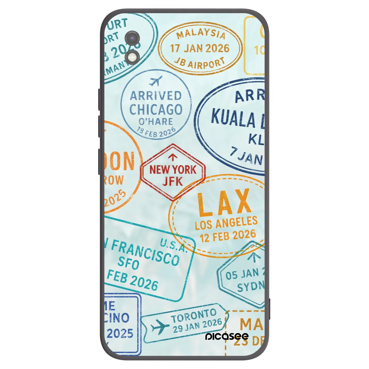 Picasee silikonowe czarne etui na Xiaomi Redmi 9AT - PASSPORT EDITION