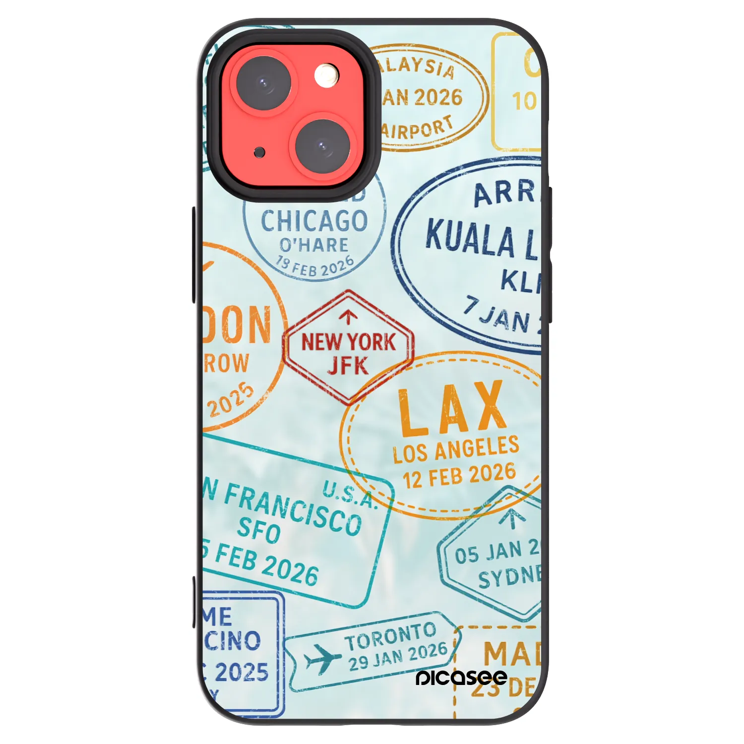 Picasee silikonowe czarne etui na Apple iPhone 13 mini - PASSPORT EDITION