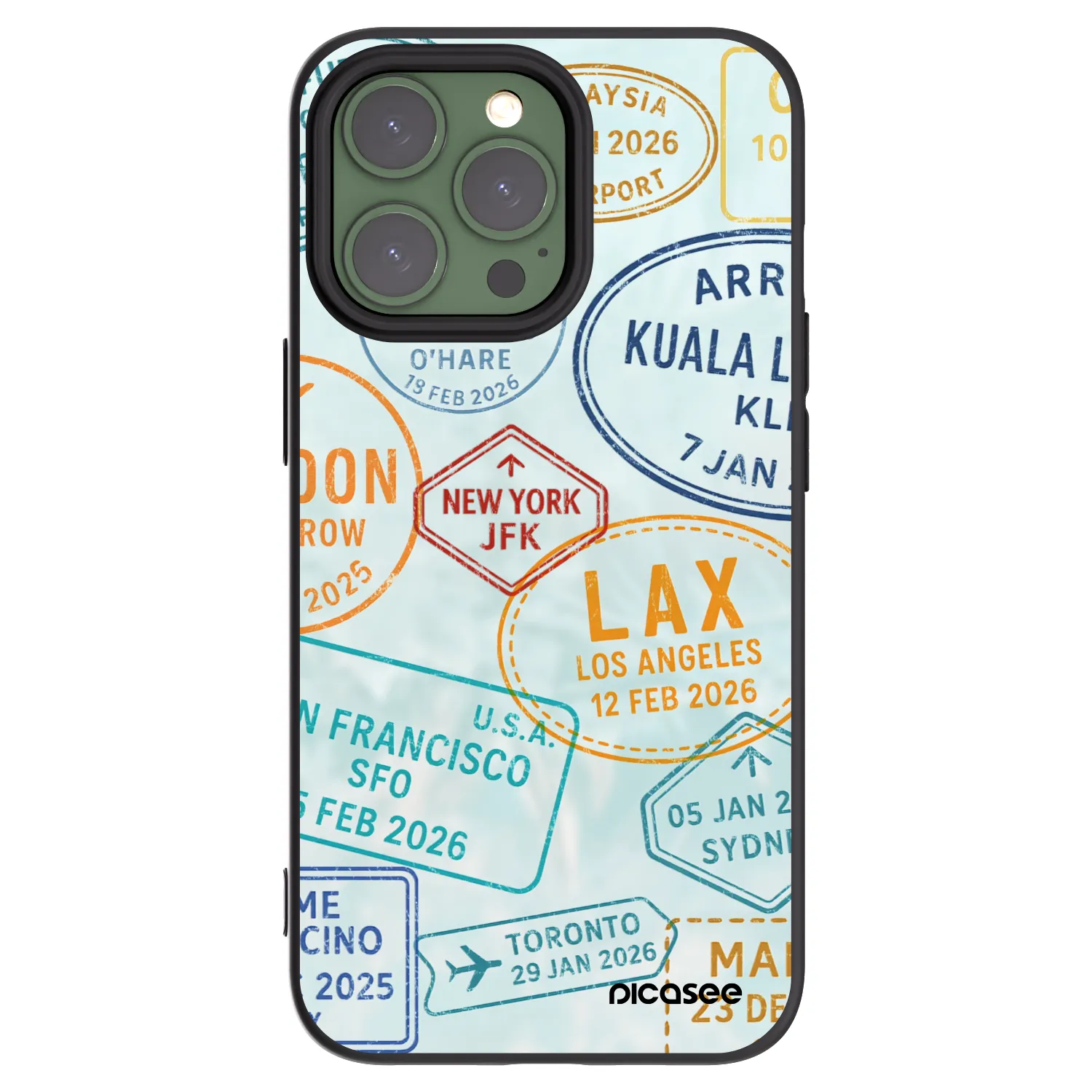 Picasee silikonowe czarne etui na Apple iPhone 13 Pro - PASSPORT EDITION