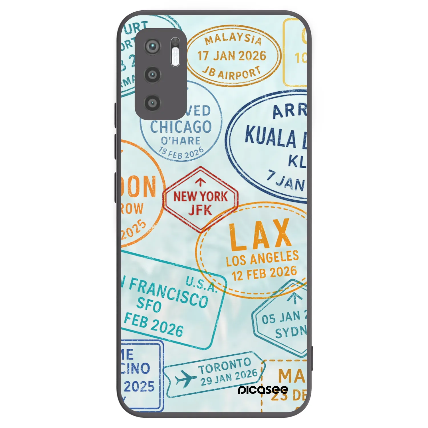 Picasee silikonowe czarne etui na Xiaomi Redmi Note 10 5G - PASSPORT EDITION