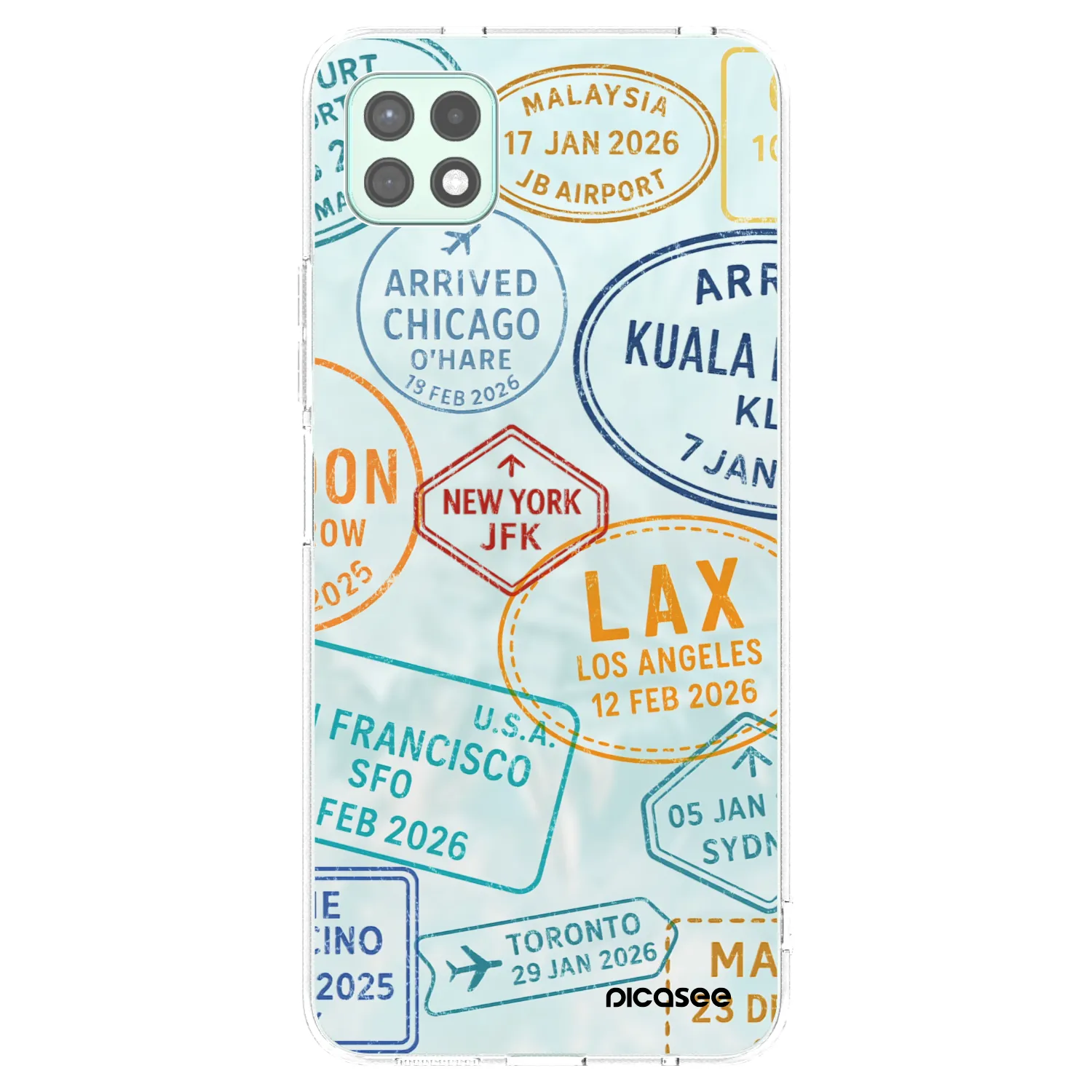 Picasee silikonowe przeźroczyste etui na Samsung Galaxy A22 A226B 5G - PASSPORT EDITION