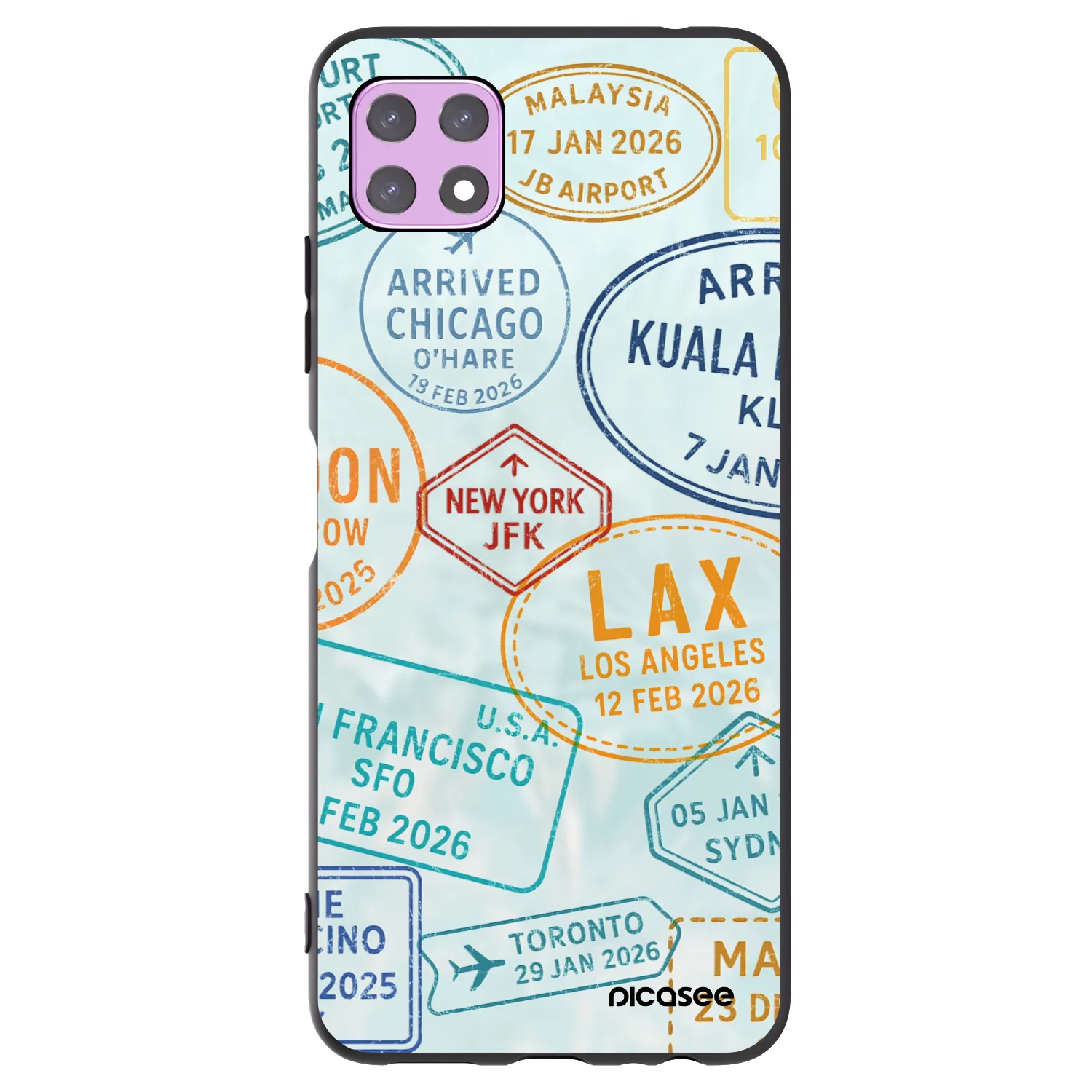 Picasee silikonowe czarne etui na Samsung Galaxy A22 A226B 5G - PASSPORT EDITION