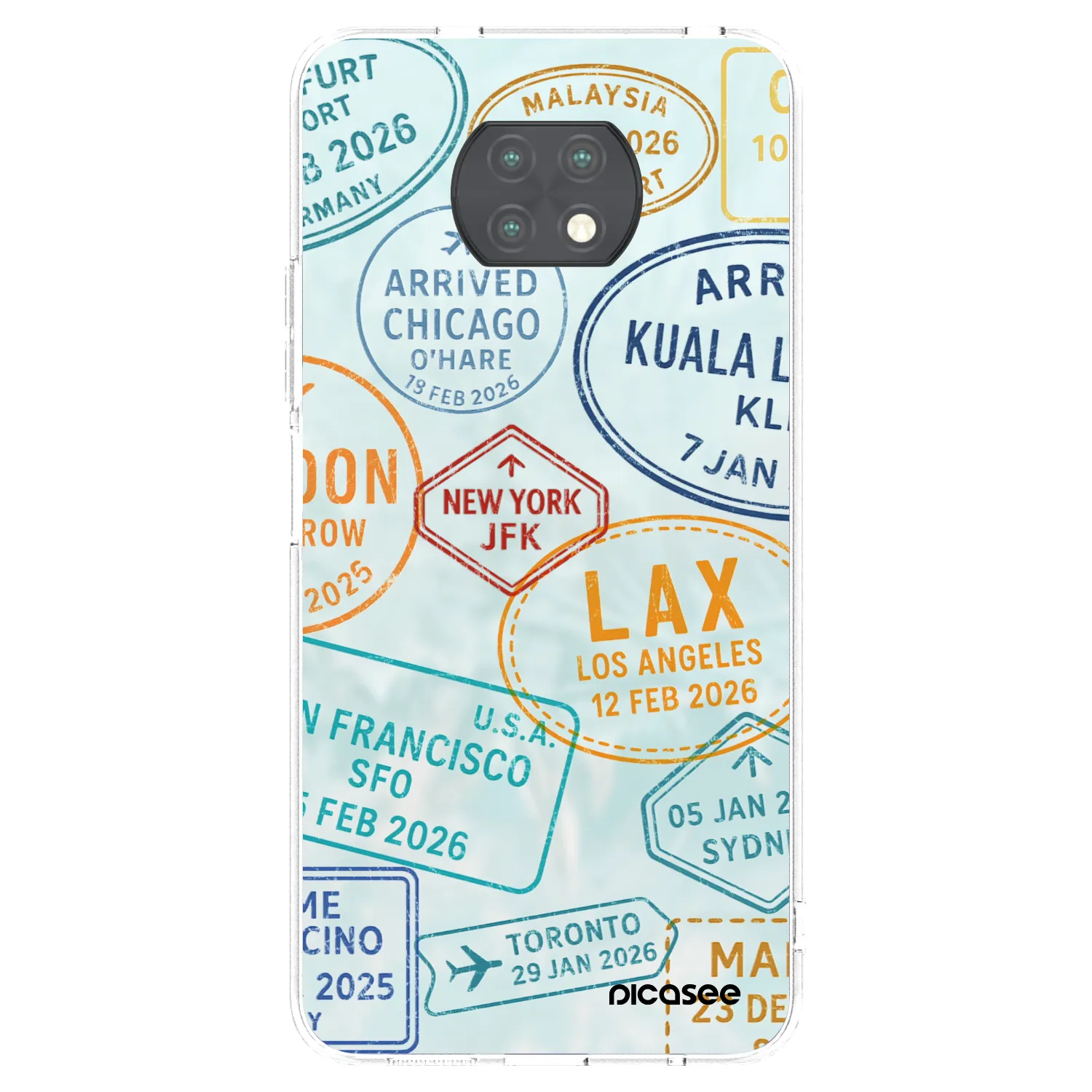 Picasee silikonowe przeźroczyste etui na Xiaomi Redmi Note 9T - PASSPORT EDITION