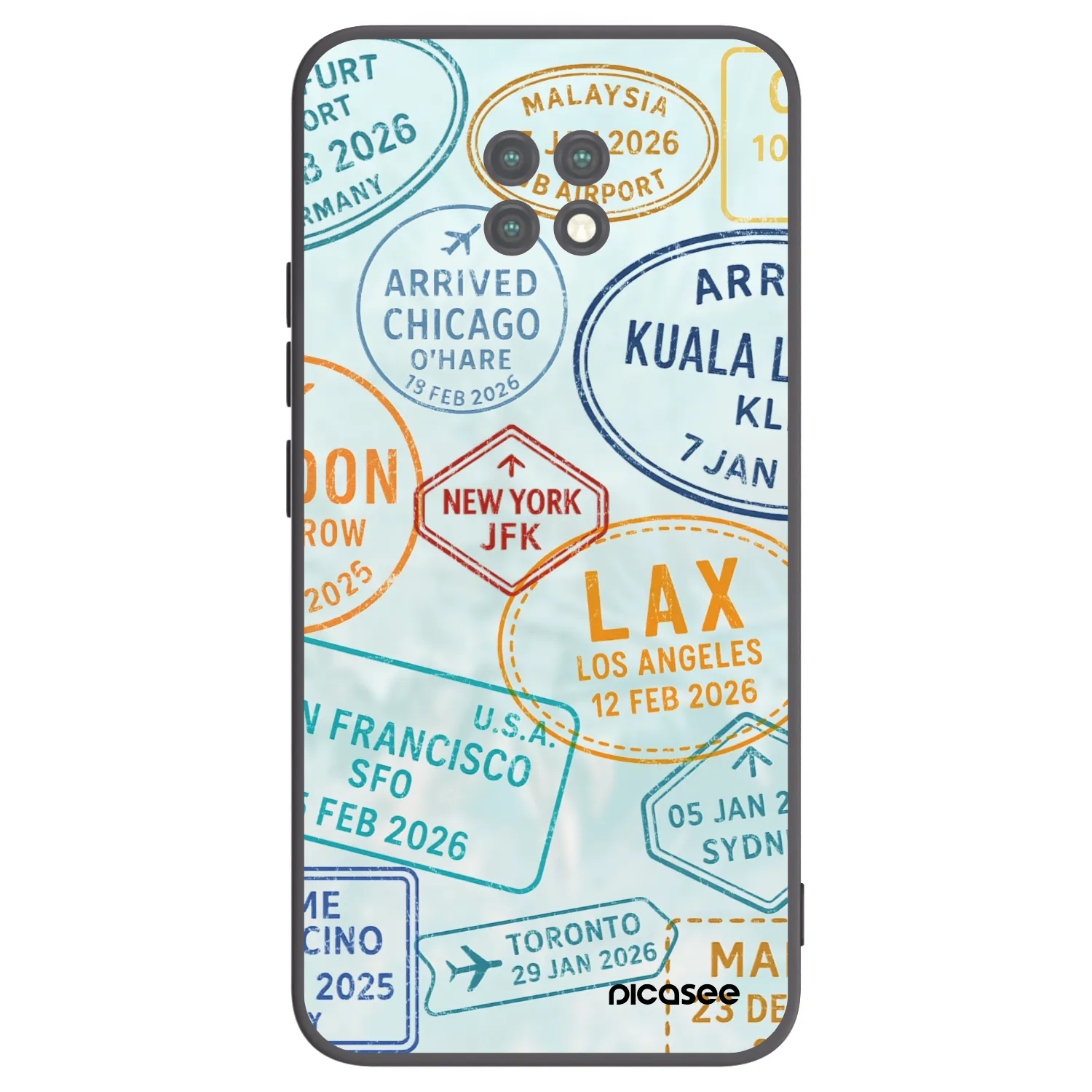Picasee silikonowe czarne etui na Xiaomi Redmi Note 9T - PASSPORT EDITION