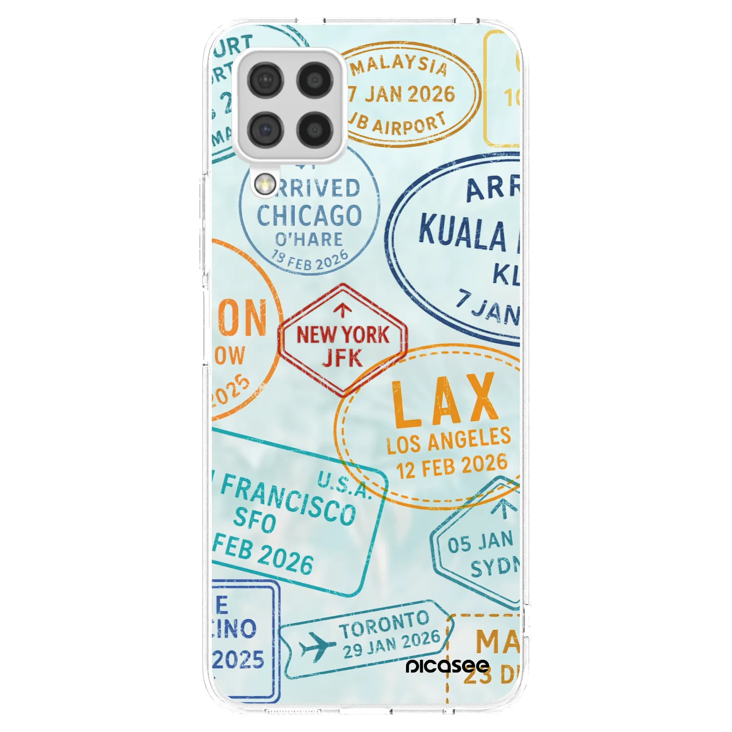 Picasee silikonowe przeźroczyste etui na Samsung Galaxy A22 A225F 4G - PASSPORT EDITION