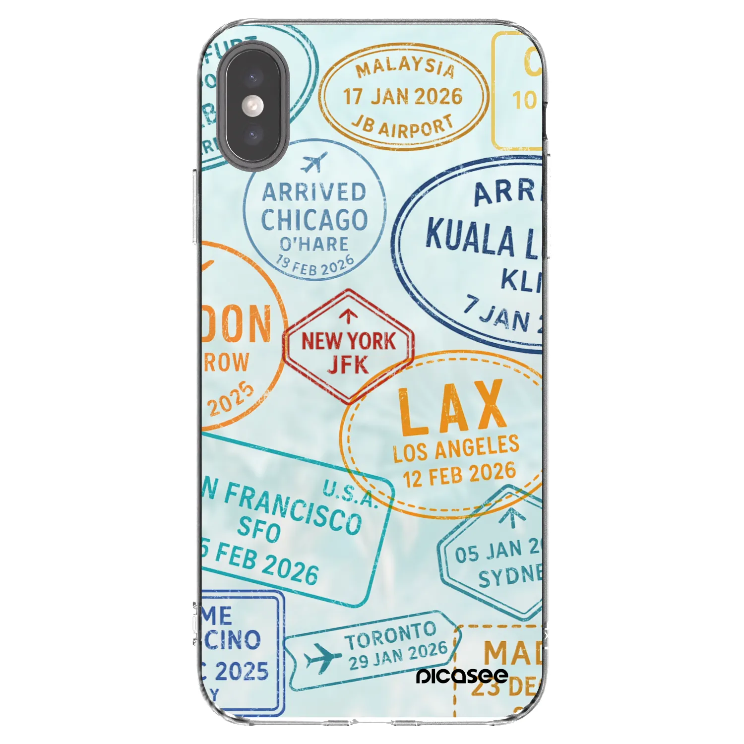 Picasee silikonowe przeźroczyste etui na Apple iPhone XS Max - PASSPORT EDITION