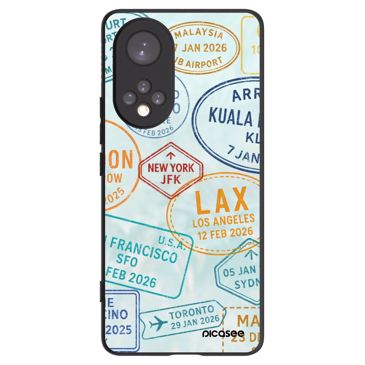 Picasee silikonowe czarne etui na Huawei Nova 9 - PASSPORT EDITION