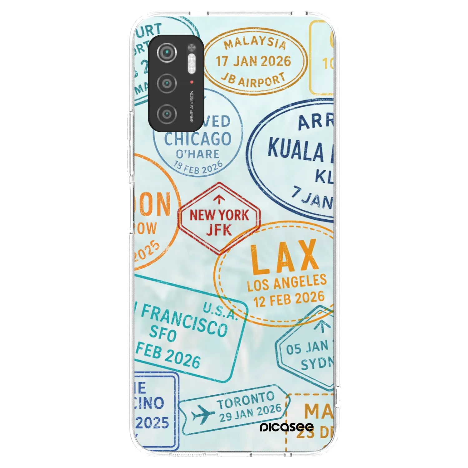 Picasee silikonowe przeźroczyste etui na Xiaomi Poco M3 Pro 5G - PASSPORT EDITION