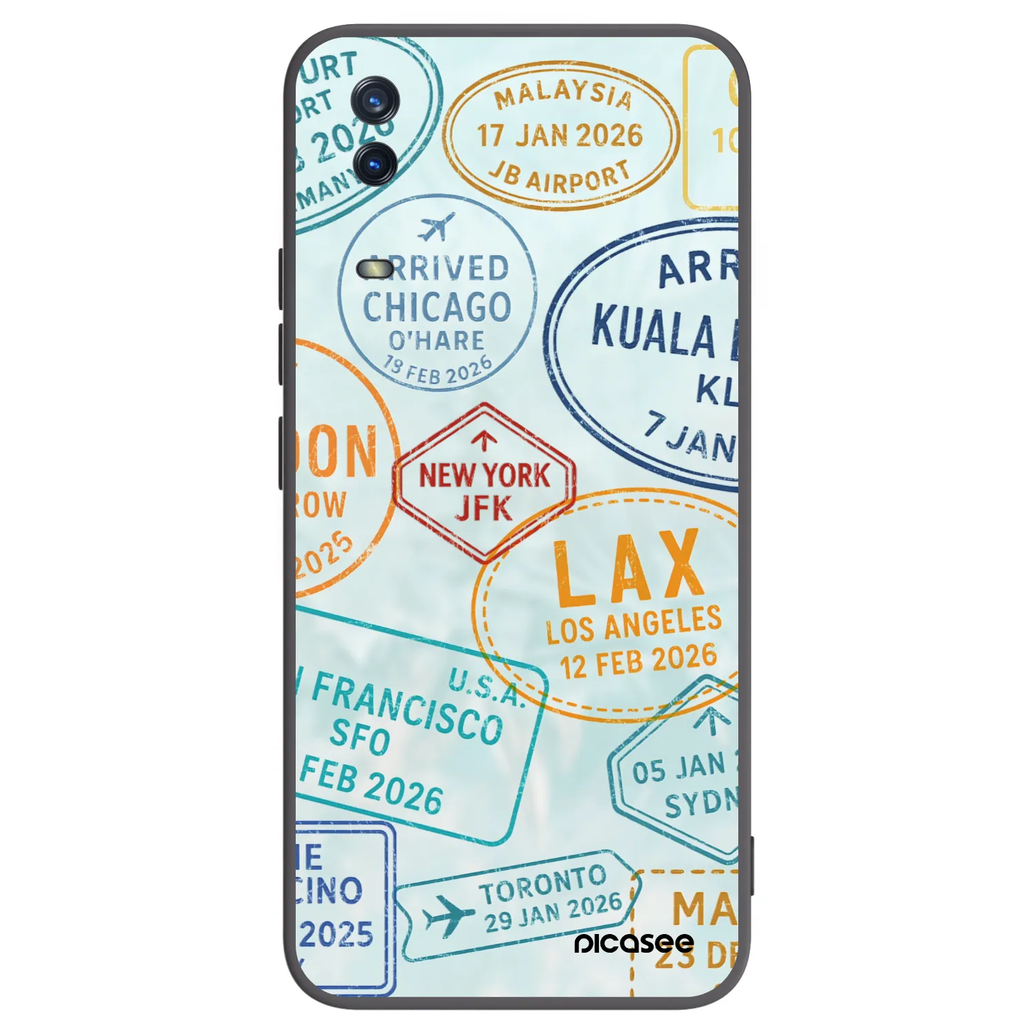 Picasee silikonowe czarne etui na Vivo Y11s - PASSPORT EDITION