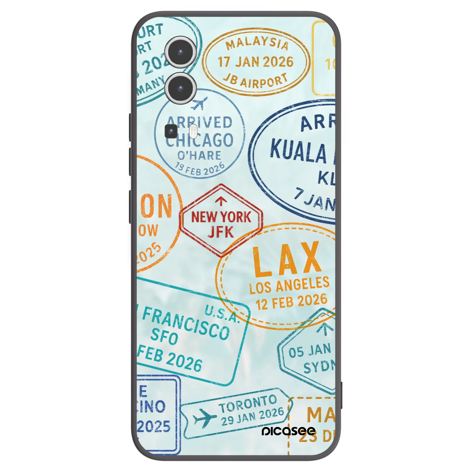 Picasee silikonowe czarne etui na Vivo Y72 5G - PASSPORT EDITION