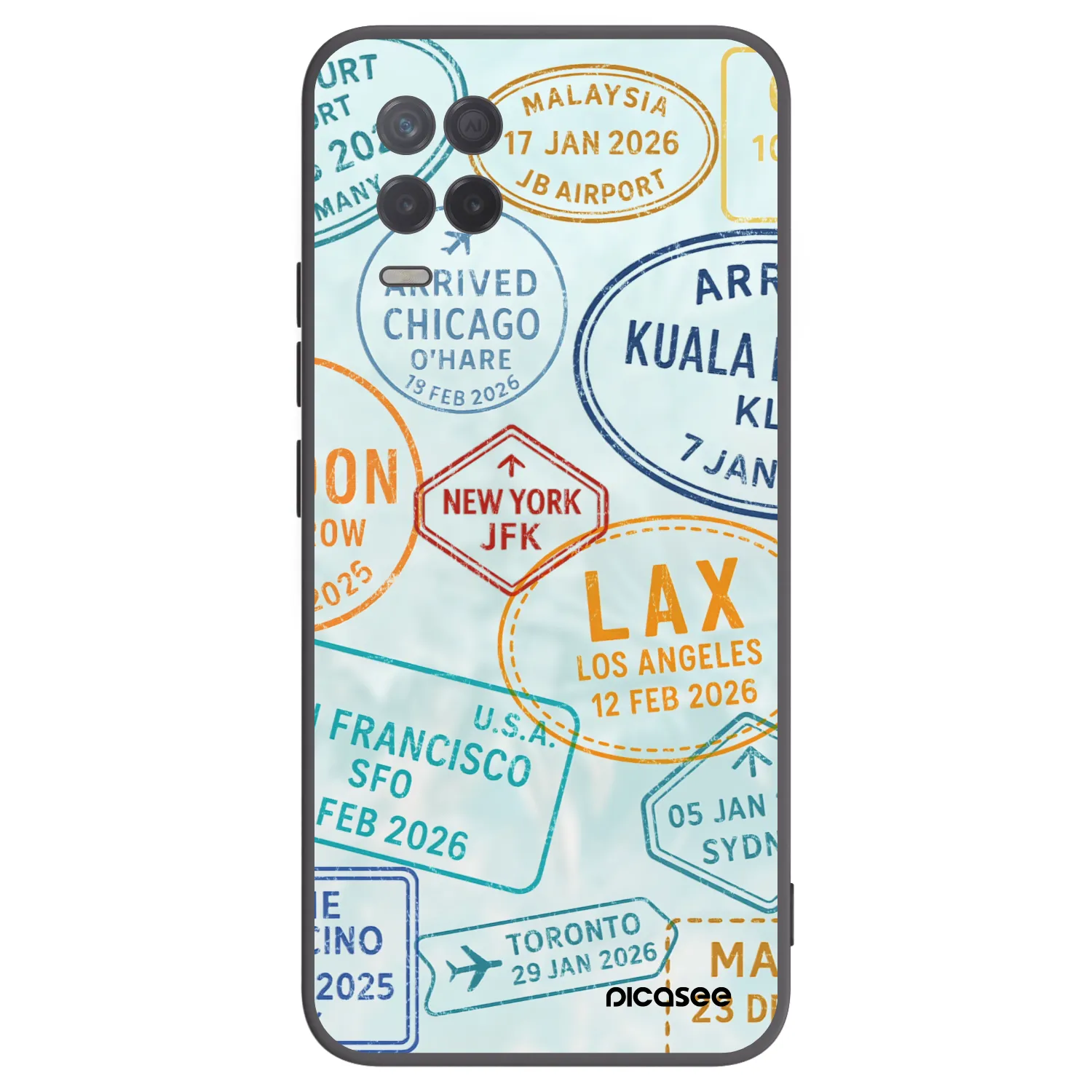 Picasee silikonowe czarne etui na Realme 8 5G - PASSPORT EDITION