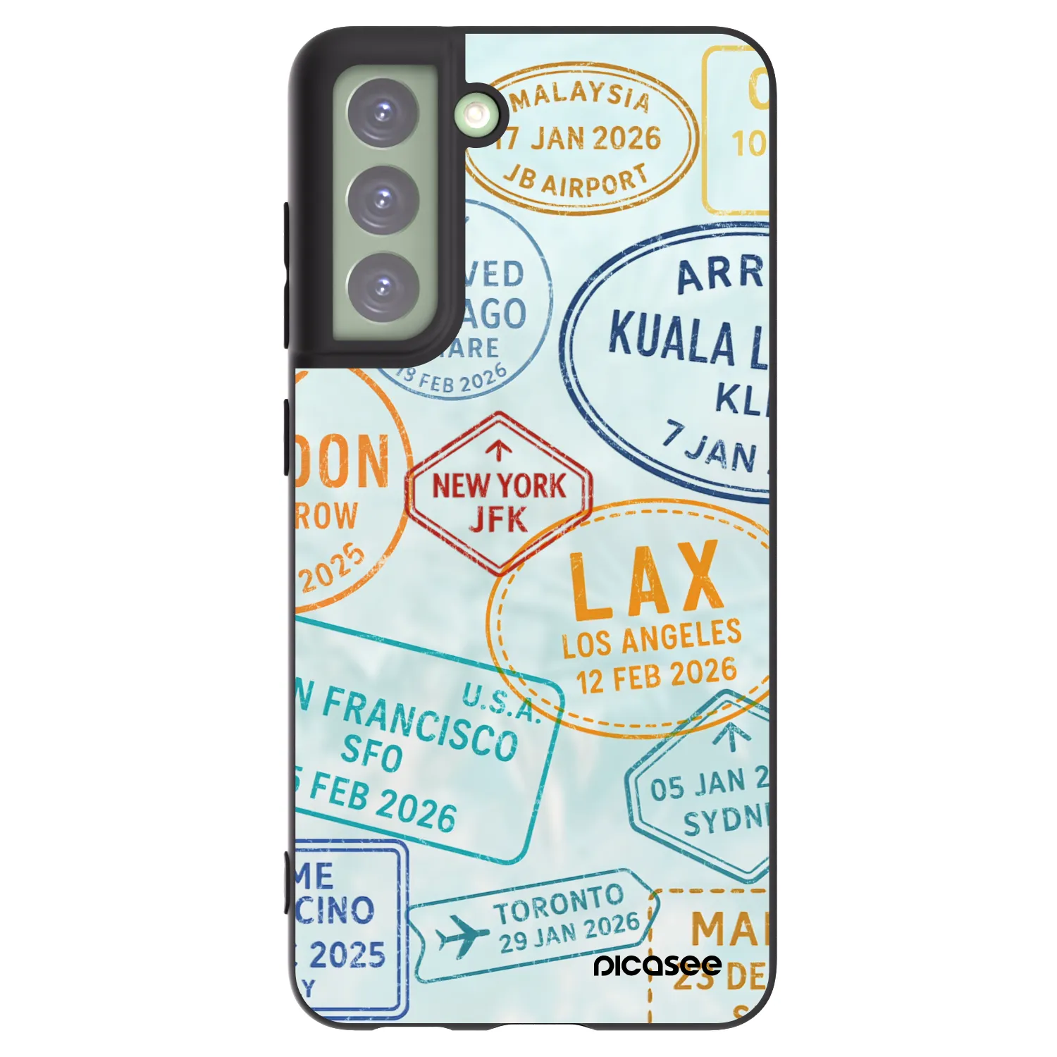 Picasee silikonowe czarne etui na Samsung Galaxy S21 FE 5G - PASSPORT EDITION
