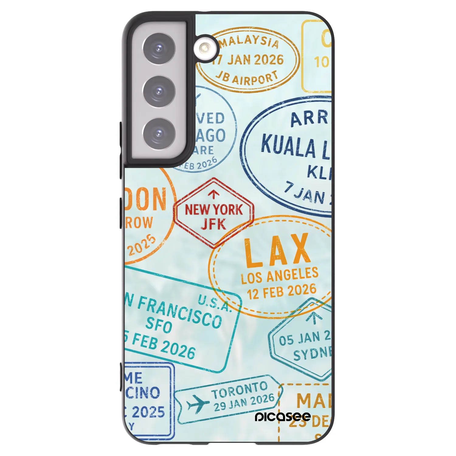 Picasee silikonowe czarne etui na Samsung Galaxy S22 5G - PASSPORT EDITION