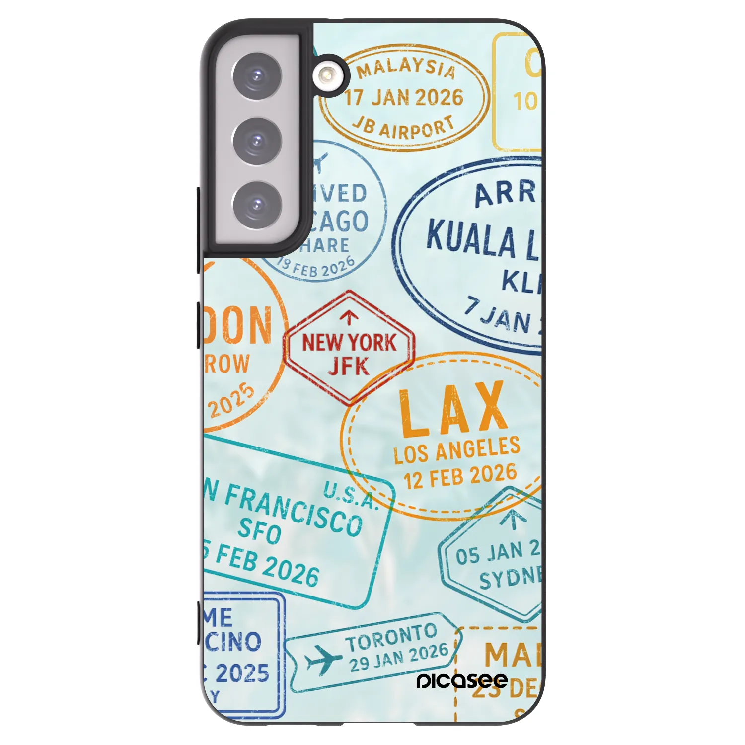 Picasee silikonowe czarne etui na Samsung Galaxy S22+ 5G - PASSPORT EDITION
