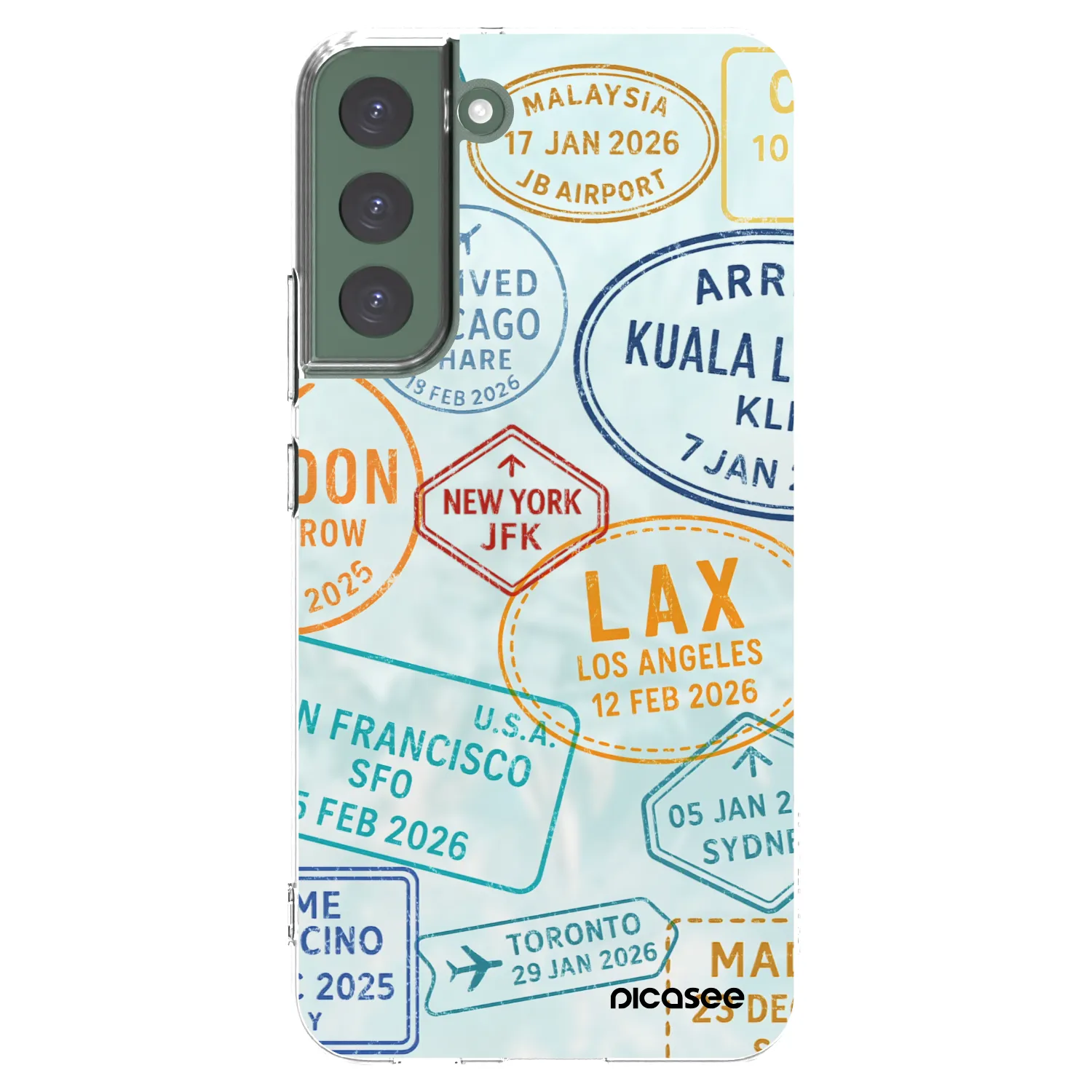 Picasee silikonowe przeźroczyste etui na Samsung Galaxy S22+ 5G - PASSPORT EDITION