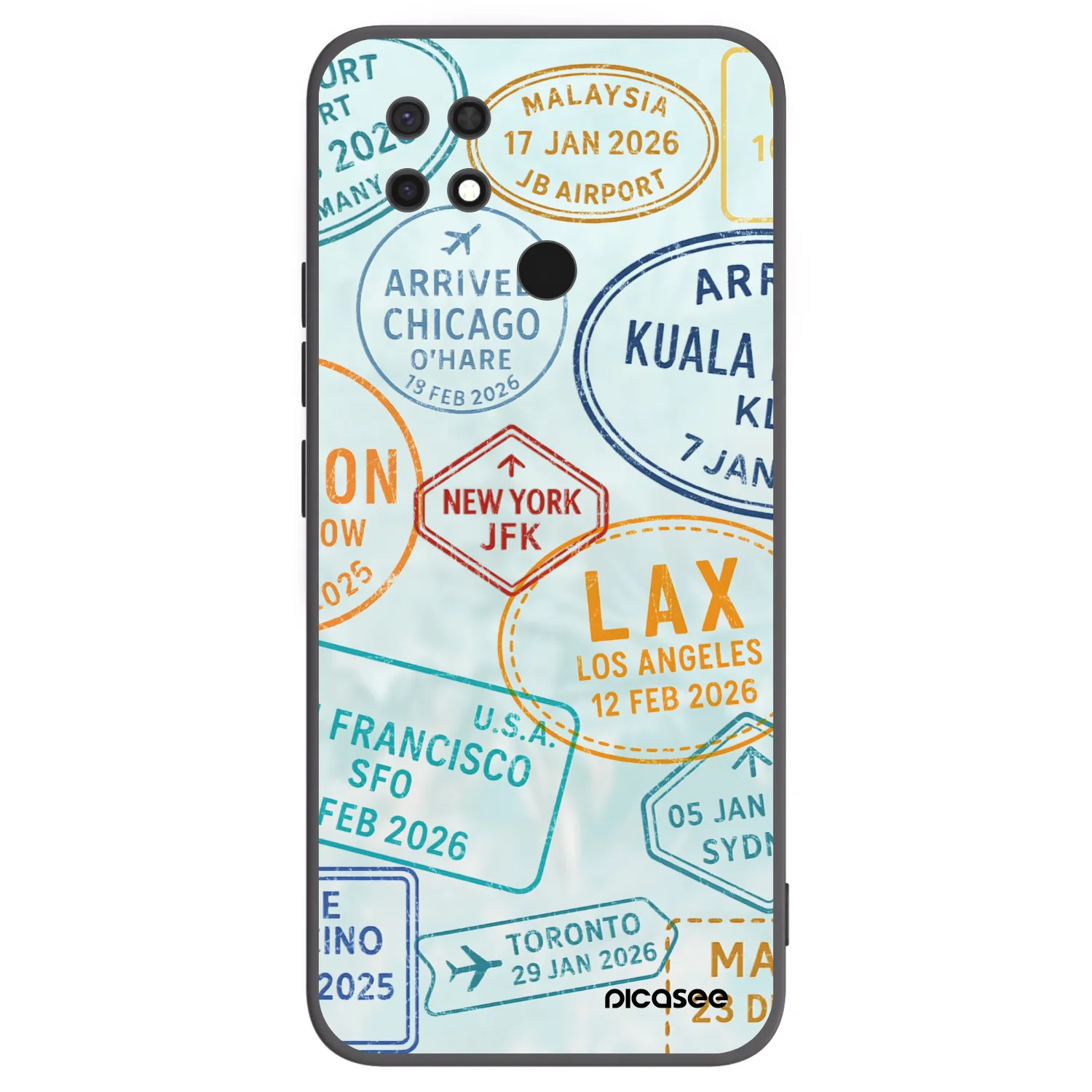 Picasee silikonowe czarne etui na Xiaomi Redmi 10C - PASSPORT EDITION