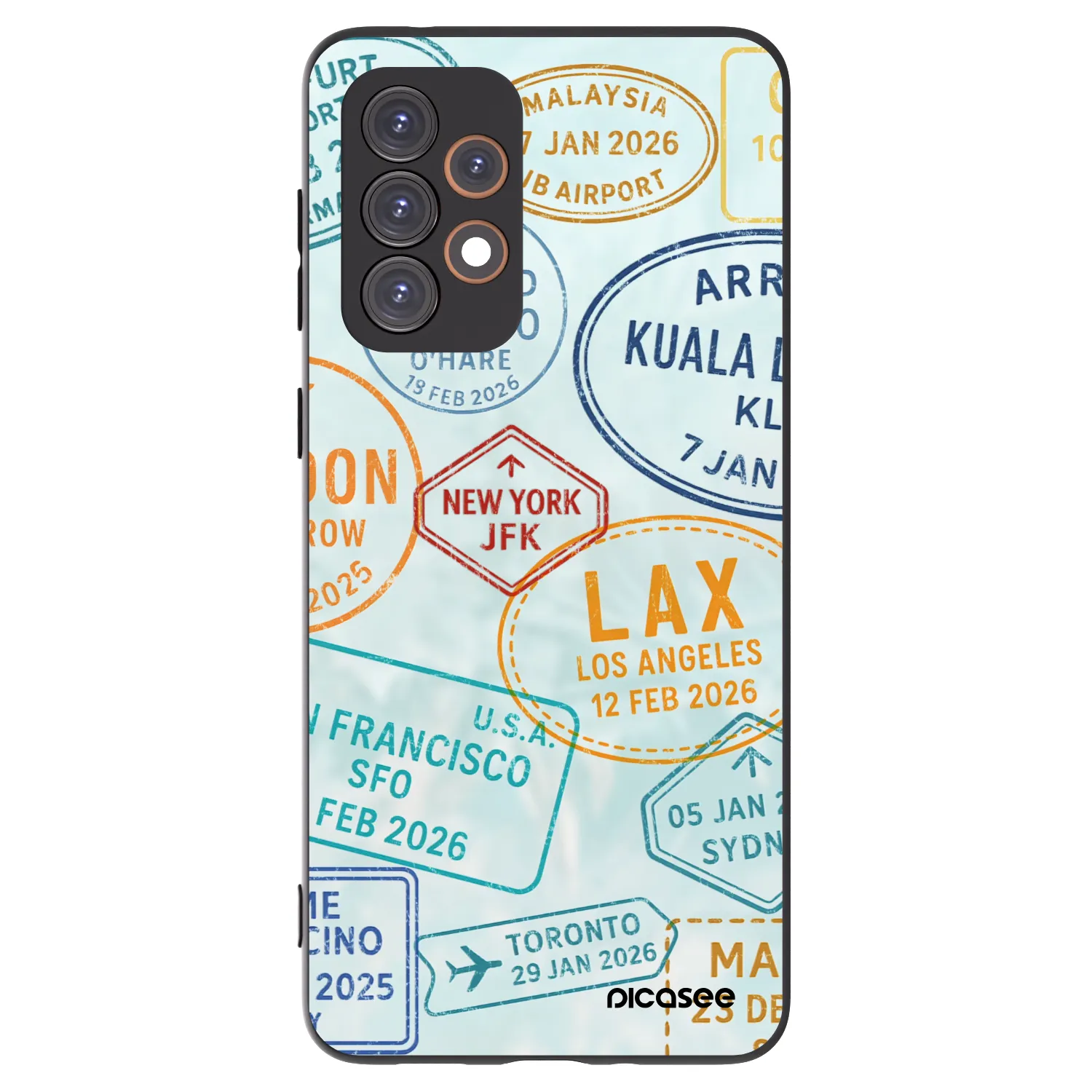 Picasee silikonowe czarne etui na Samsung Galaxy A33 5G A336 - PASSPORT EDITION
