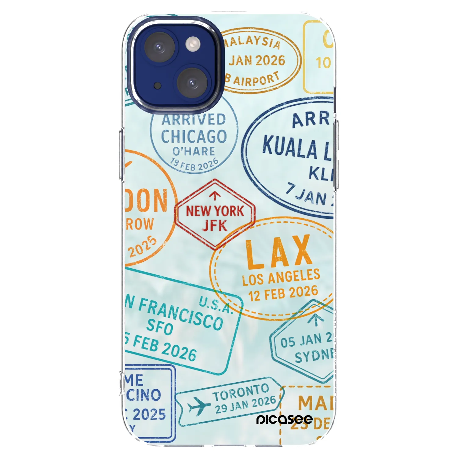 Picasee silikonowe przeźroczyste etui na Apple iPhone 14 Plus - PASSPORT EDITION