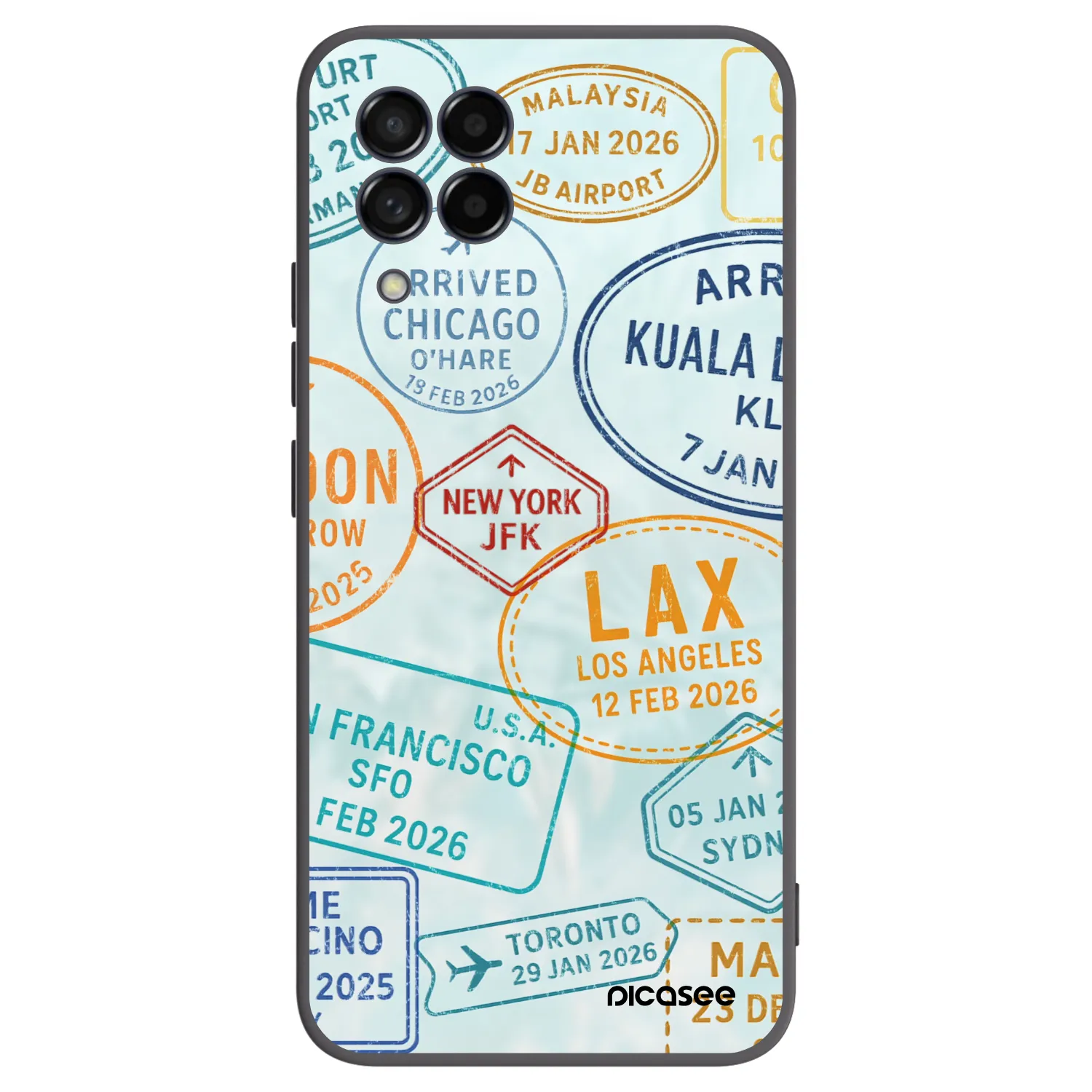 Picasee silikonowe czarne etui na Samsung Galaxy M53 5G - PASSPORT EDITION