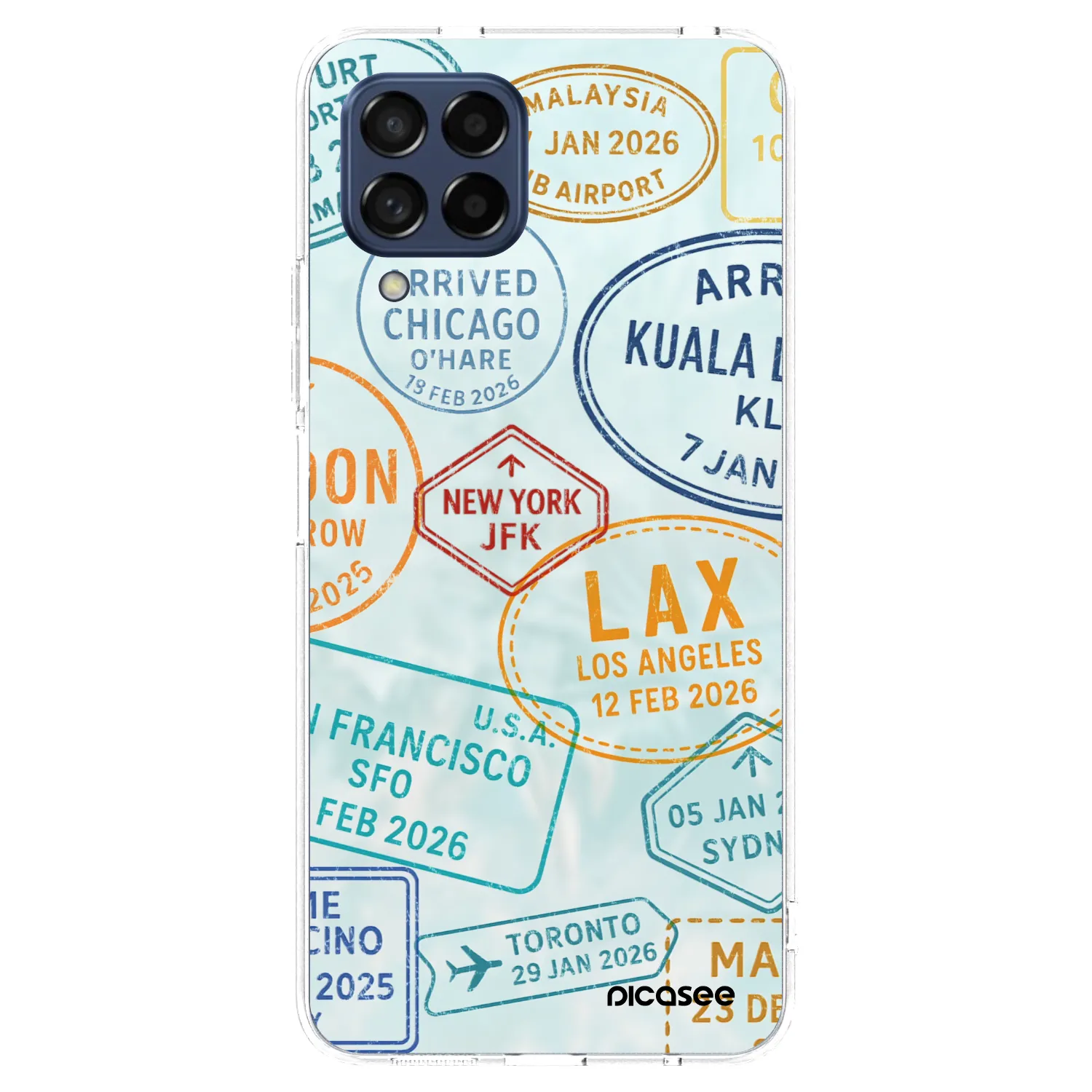 Picasee silikonowe przeźroczyste etui na Samsung Galaxy M53 5G - PASSPORT EDITION