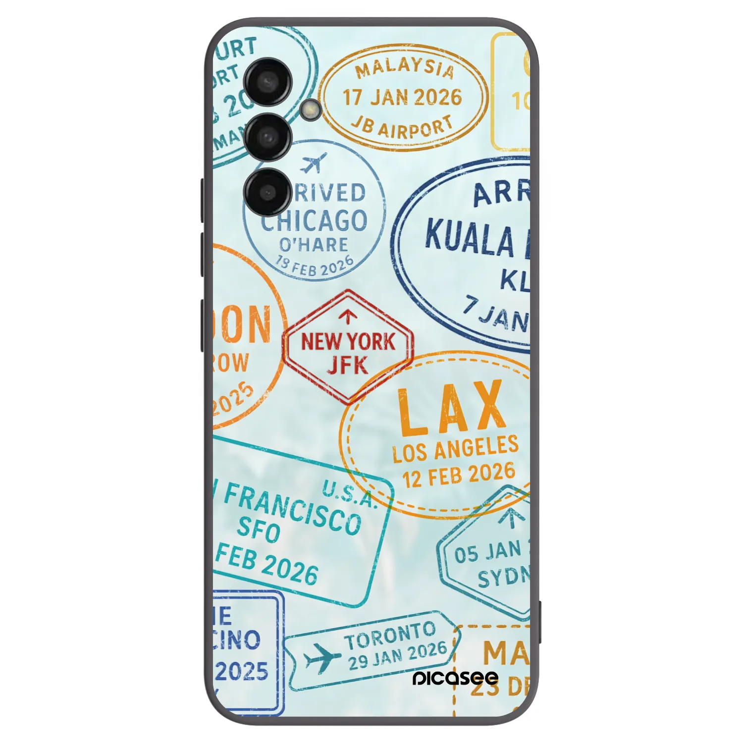 Picasee silikonowe czarne etui na Samsung Galaxy M13 M135F - PASSPORT EDITION
