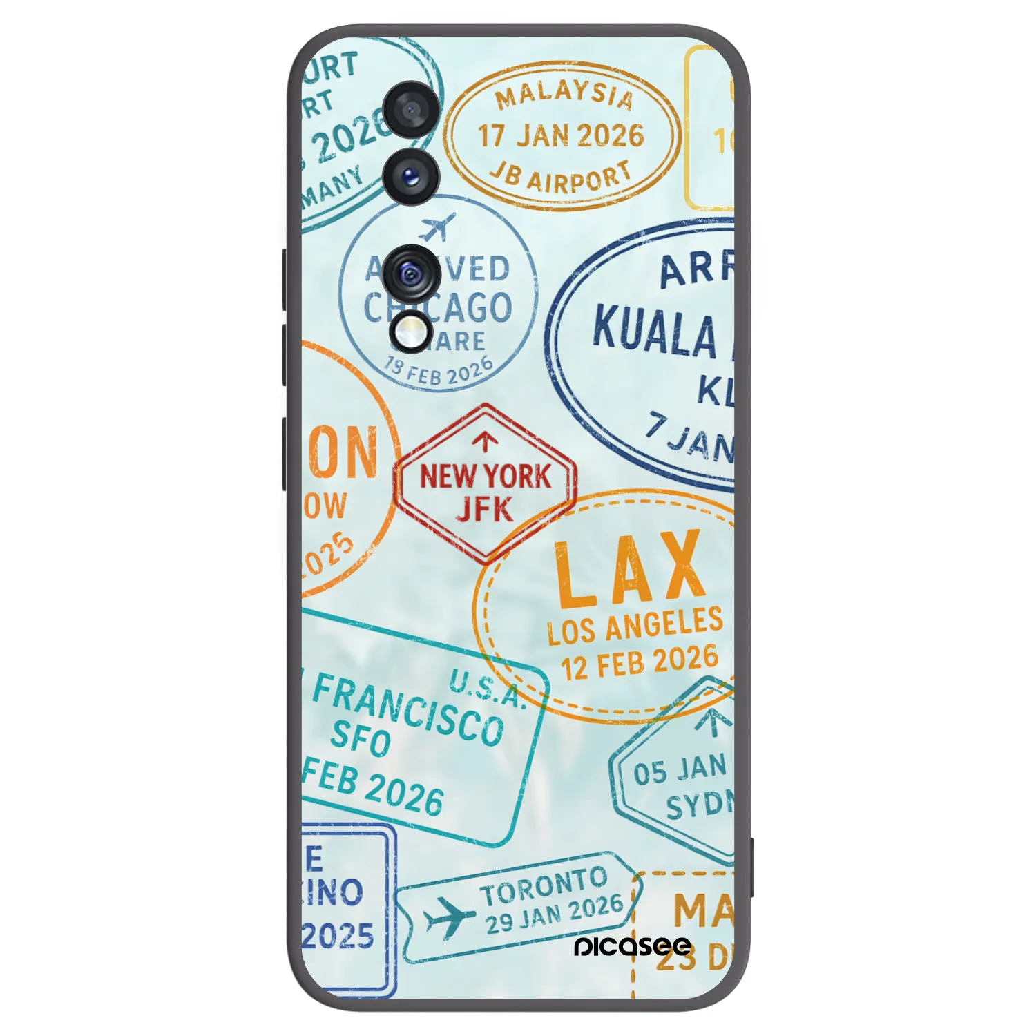 Picasee silikonowe czarne etui na Honor 70 - PASSPORT EDITION
