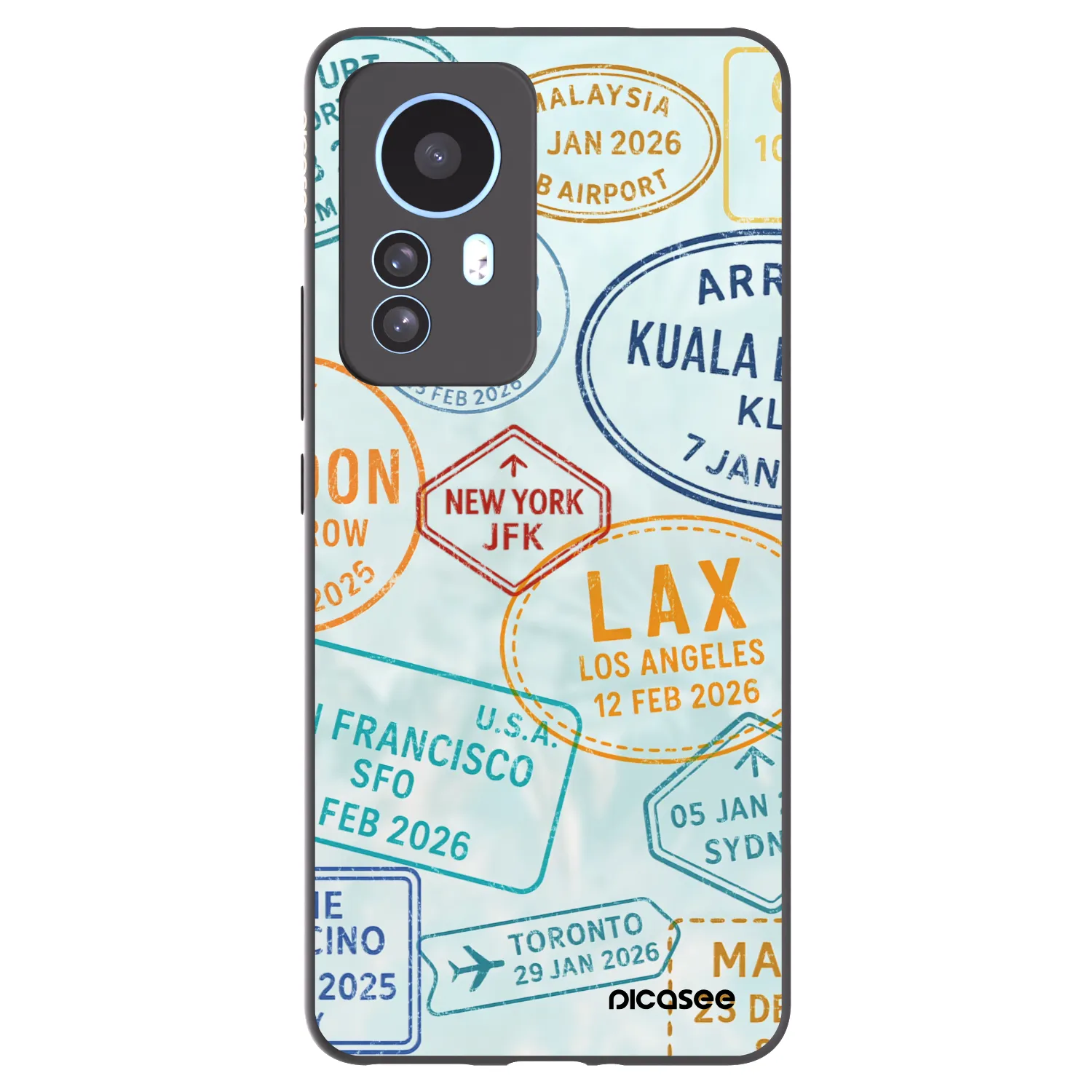 Picasee silikonowe czarne etui na Xiaomi 12T Pro - PASSPORT EDITION