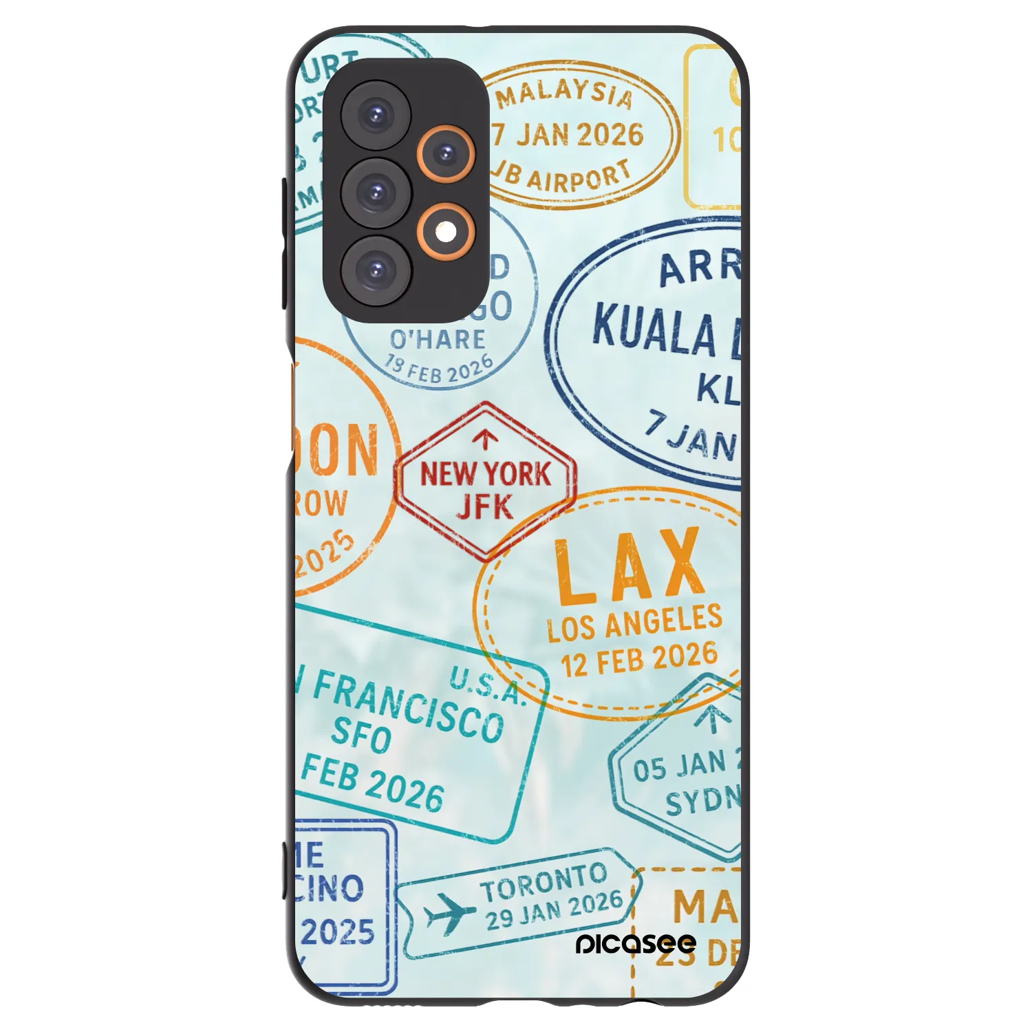 Picasee silikonowe czarne etui na Samsung Galaxy A23 A235F 4G - PASSPORT EDITION