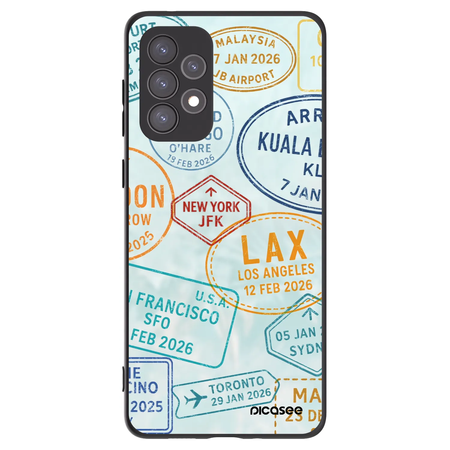 Picasee silikonowe czarne etui na Samsung Galaxy A73 5G - PASSPORT EDITION