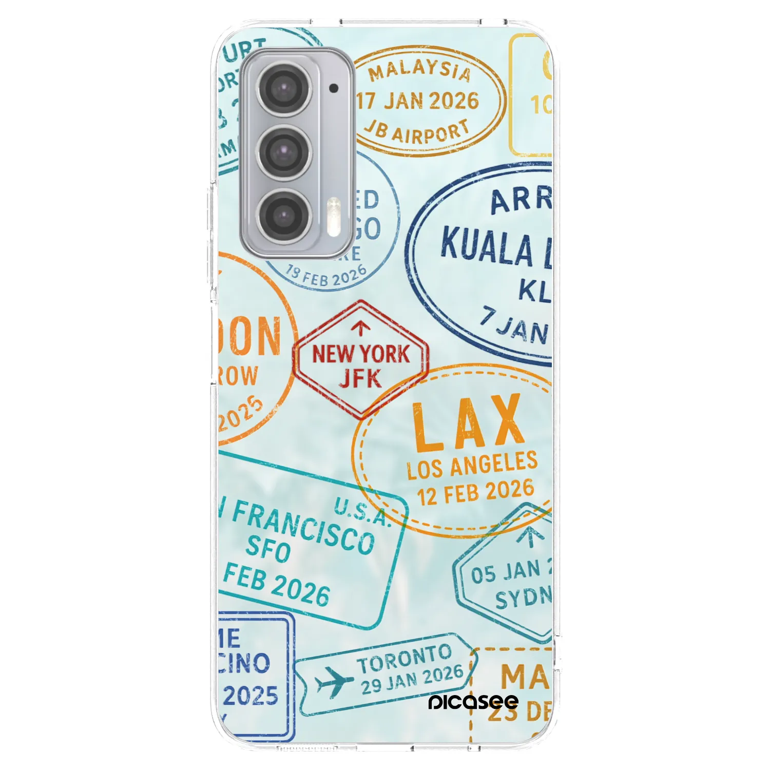 Picasee silikonowe przeźroczyste etui na Motorola Edge 20 - PASSPORT EDITION