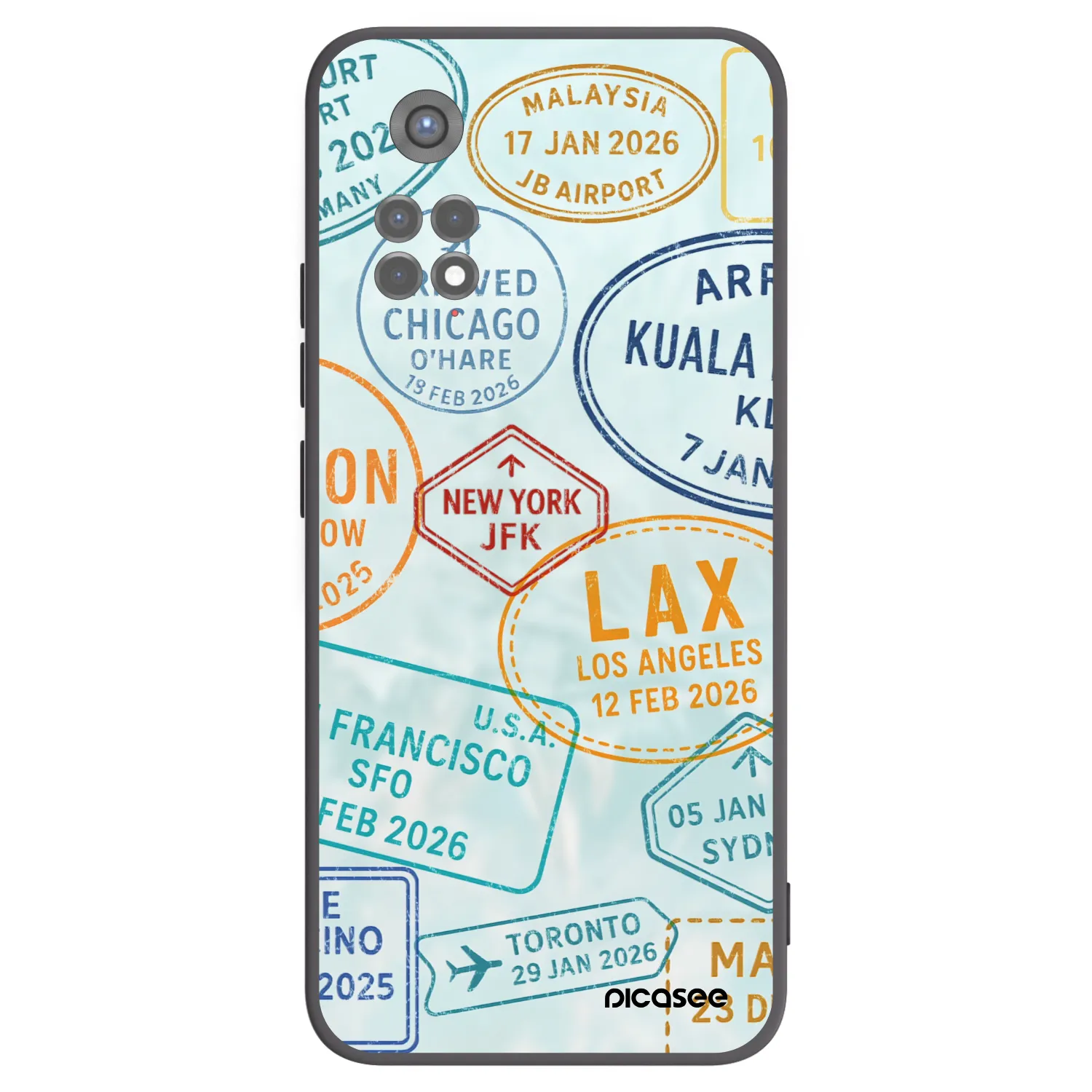 Picasee silikonowe czarne etui na Xiaomi Redmi Note 11S 5G - PASSPORT EDITION