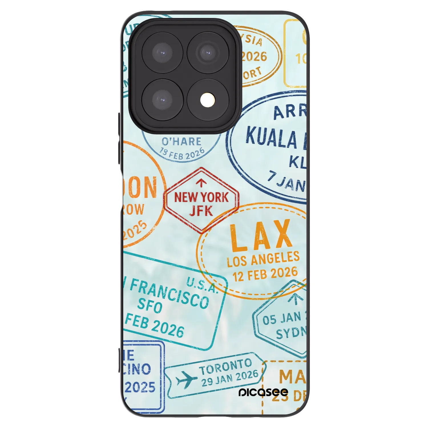 Picasee silikonowe czarne etui na Honor X8a - PASSPORT EDITION
