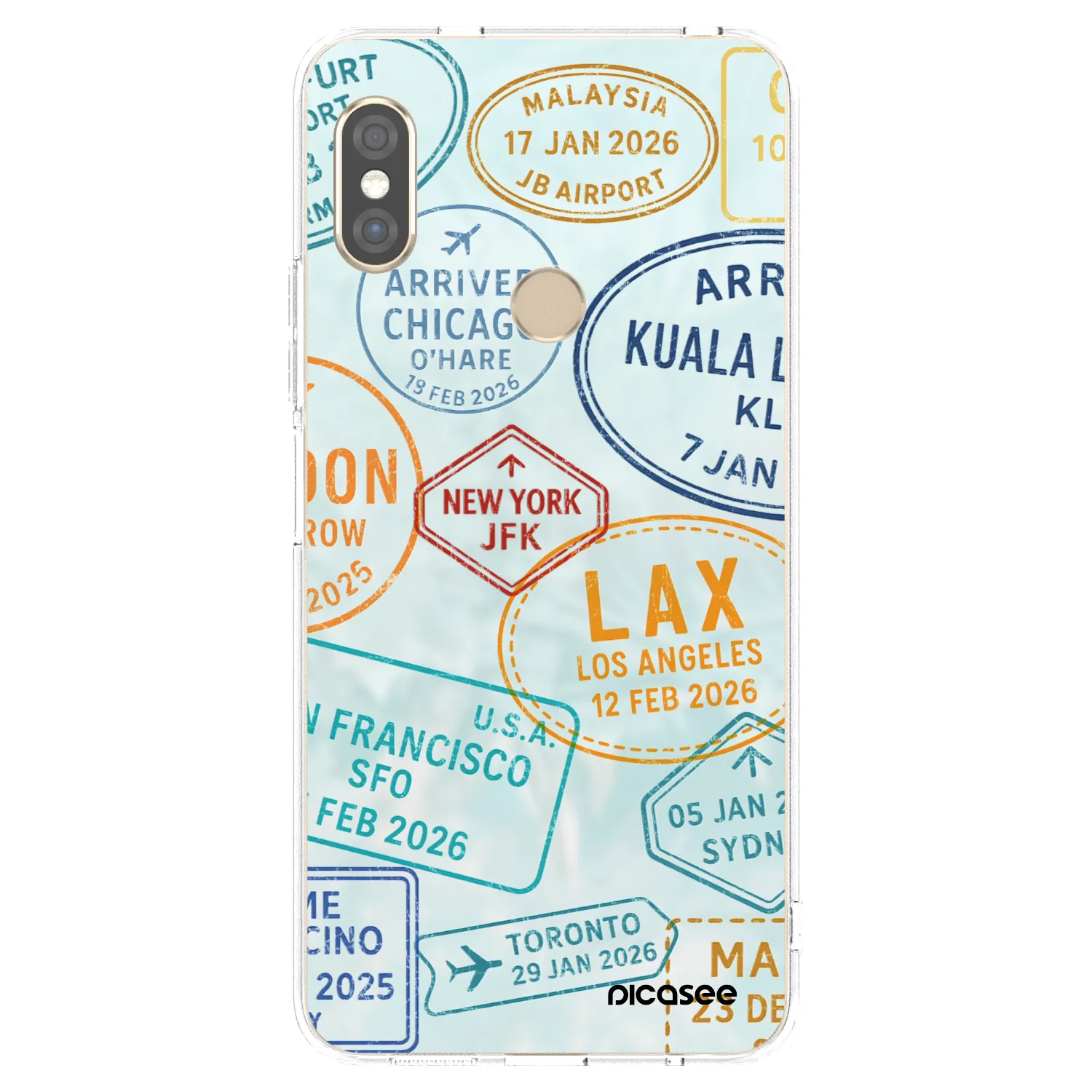 Picasee silikonowe przeźroczyste etui na Xiaomi Redmi Note 5 Global - PASSPORT EDITION