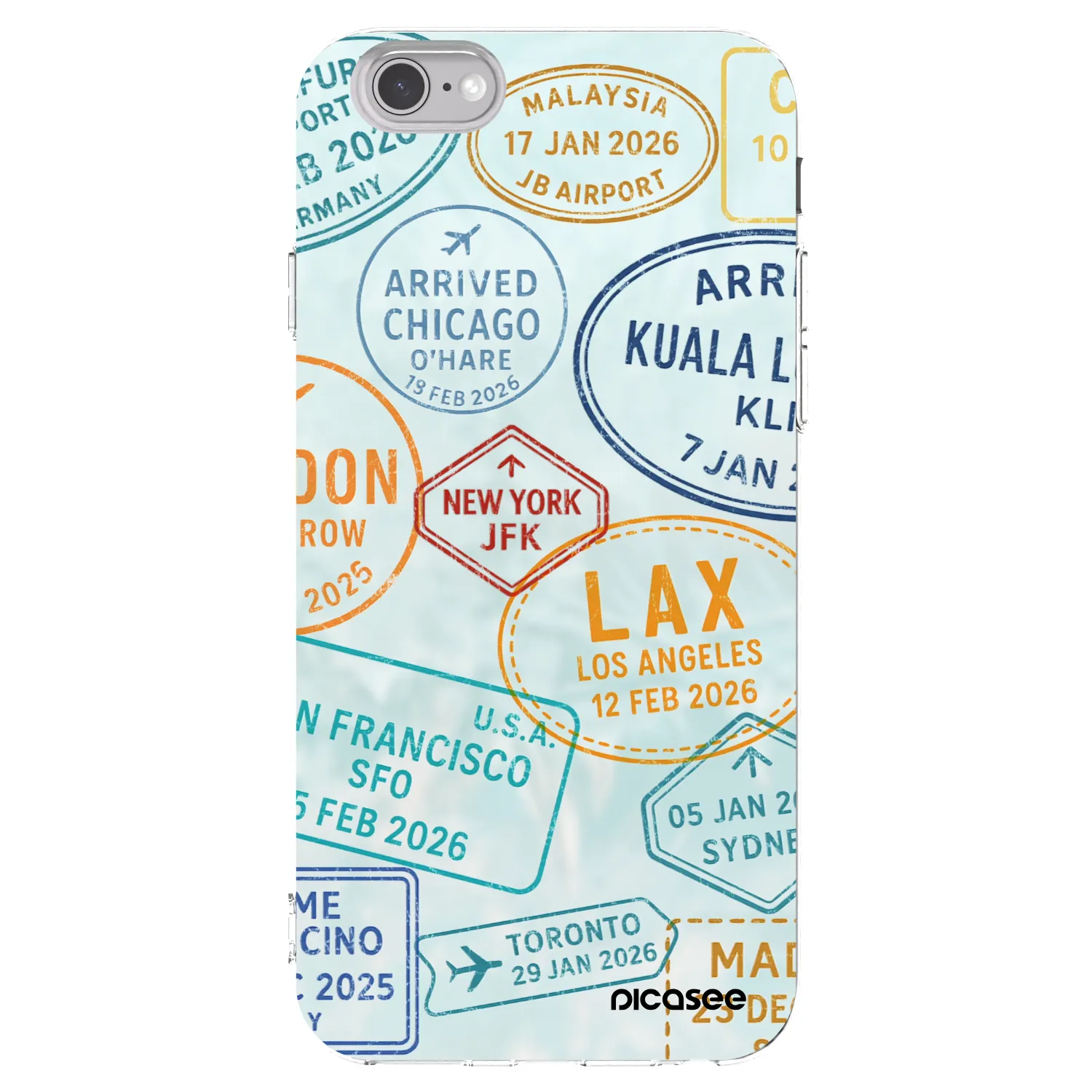 Picasee silikonowe przeźroczyste etui na Apple iPhone 6/6S - PASSPORT EDITION