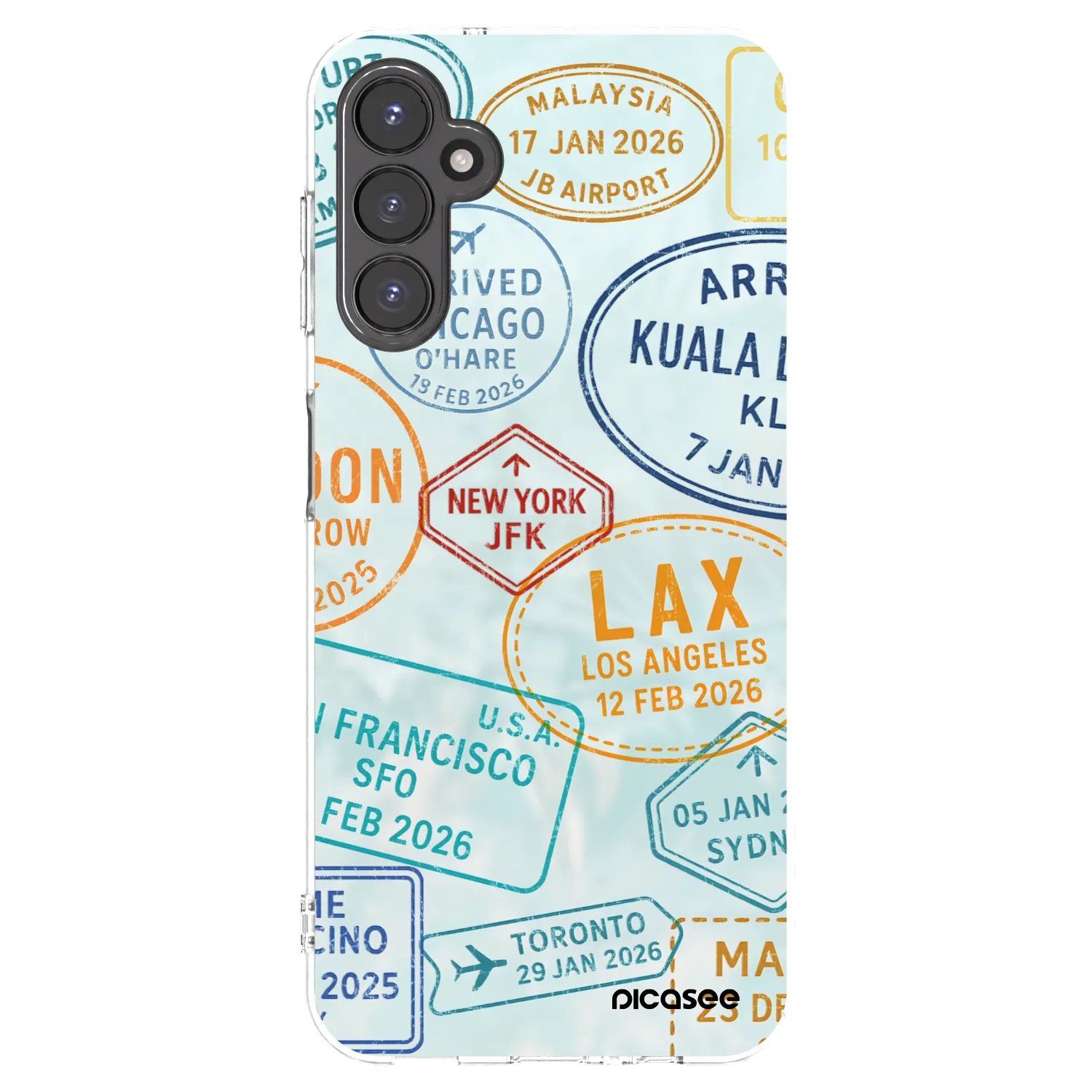 Picasee silikonowe przeźroczyste etui na Samsung Galaxy A14 4G A145R - PASSPORT EDITION