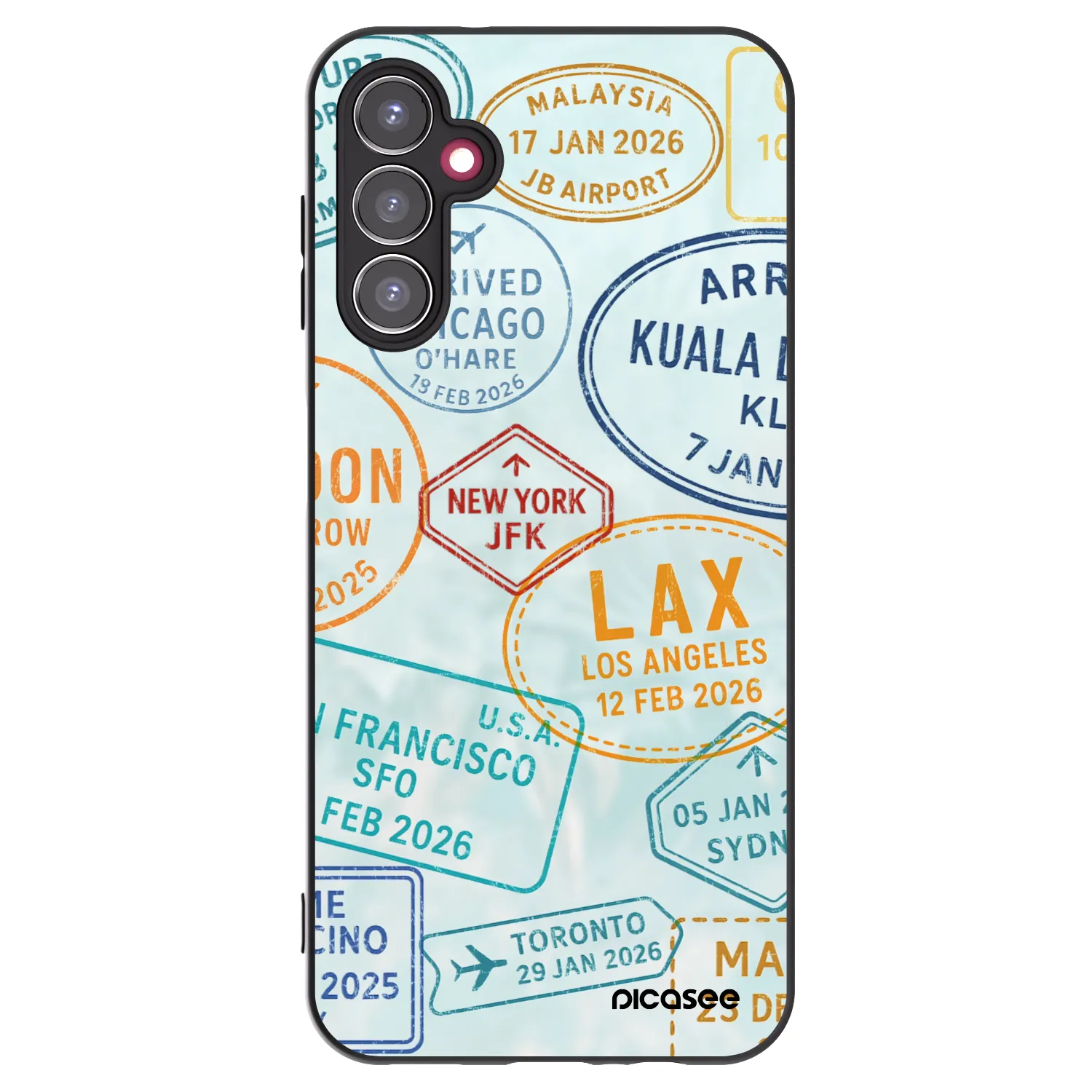 Picasee silikonowe czarne etui na Samsung Galaxy A14 5G A146P - PASSPORT EDITION